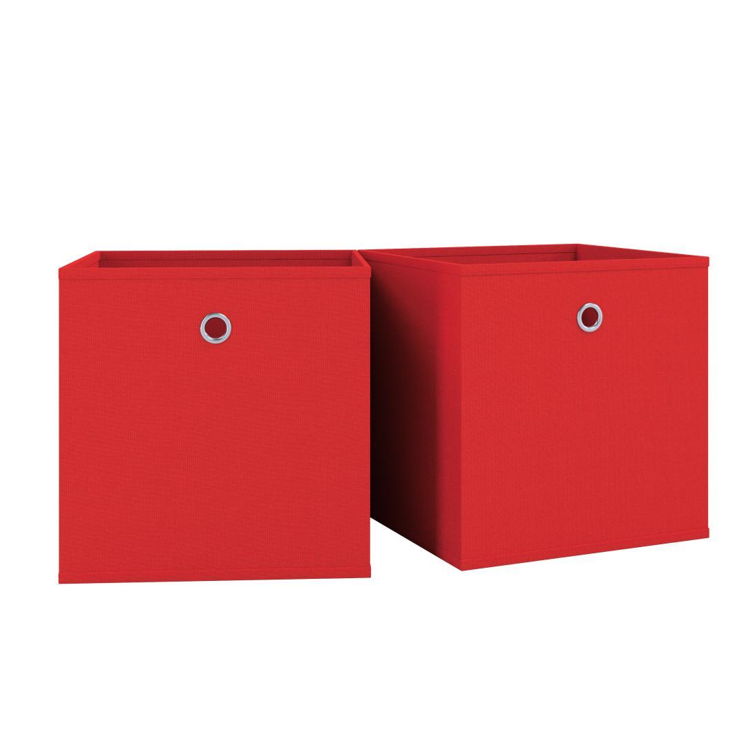 10er-Set Faltboxen BOXAS - rot - quadratisch