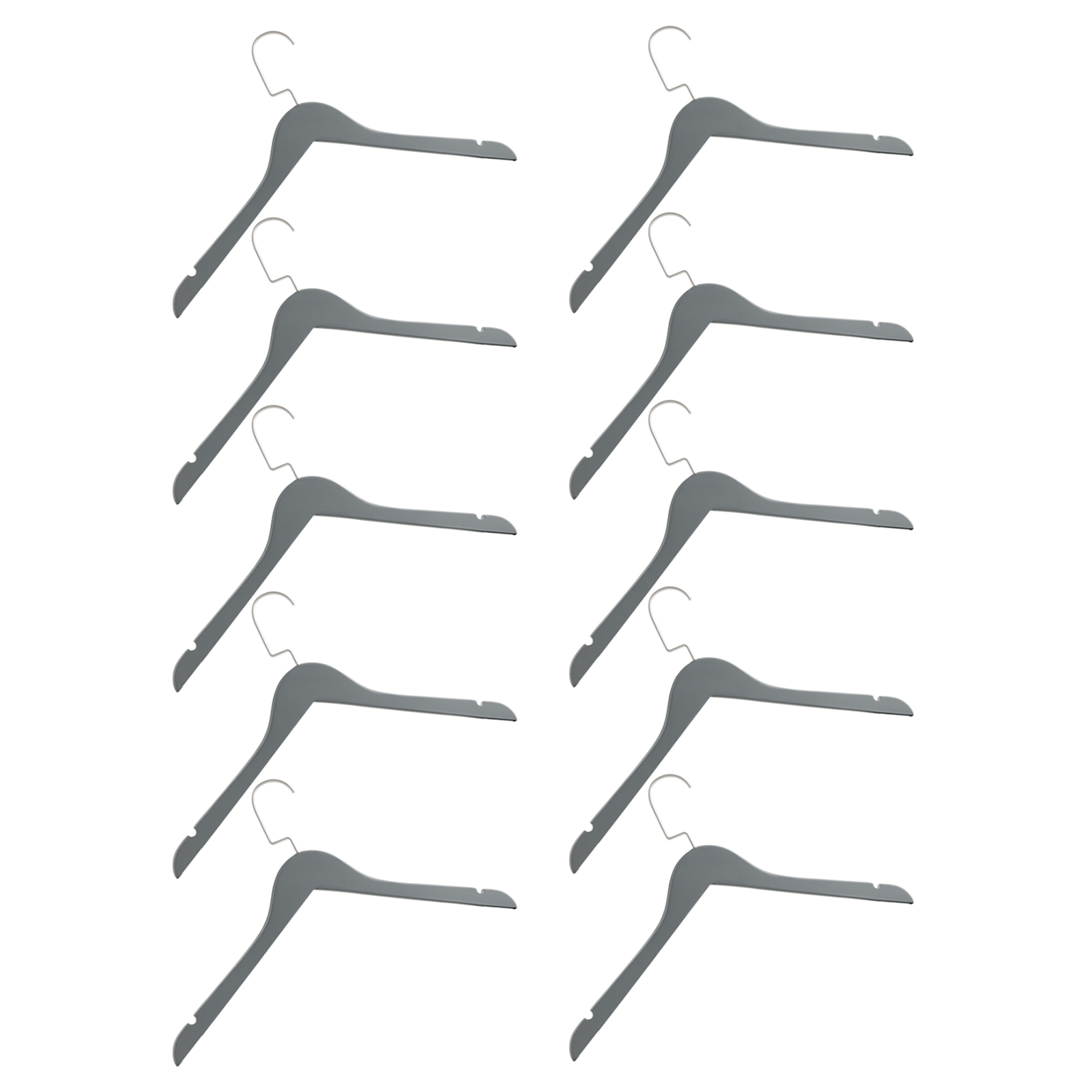 10er-Set Kleiderbügel - anthrazit - massiv - Edelstahl 
