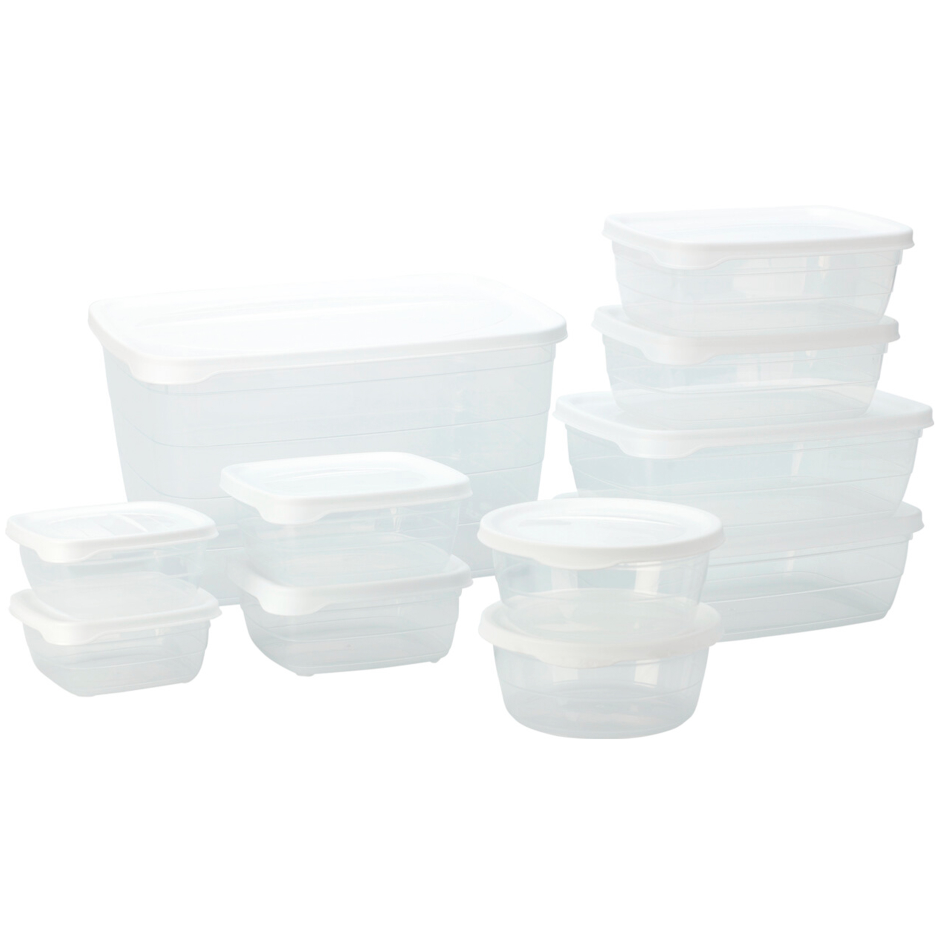 11-teiliges Vorratsdosen-Set - weiß-transparent