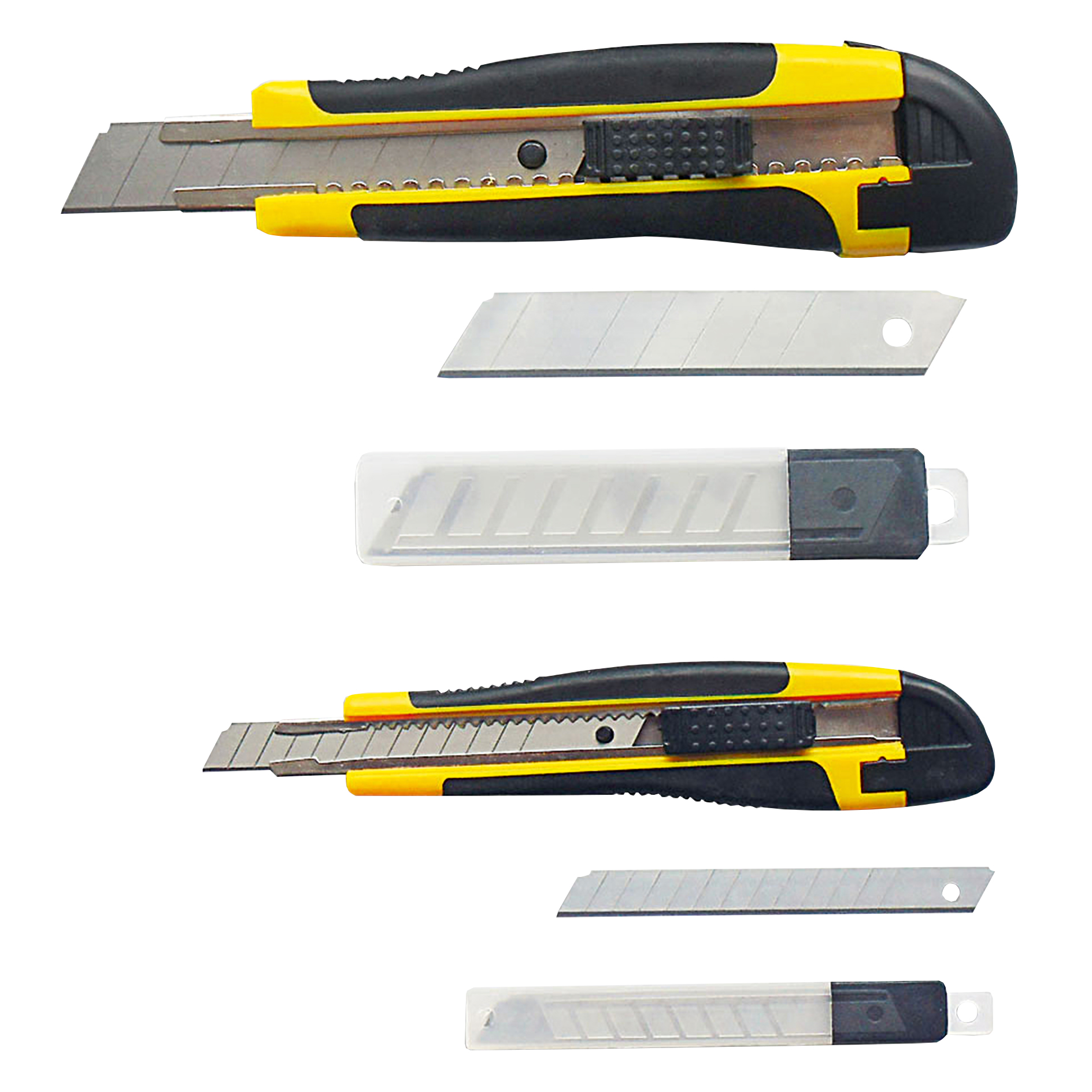 12-teiliges Cuttermesser-Set - schwarz-gelb