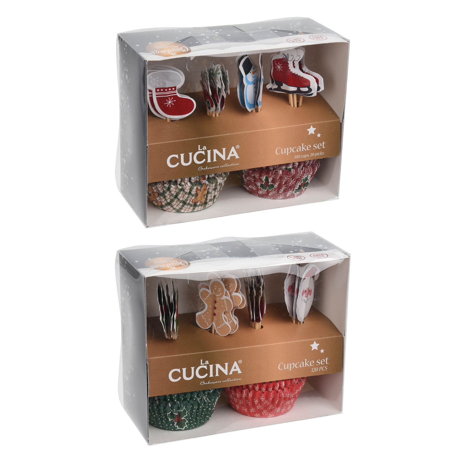 120-teiliges Cupcake Set - sortiert - Papier