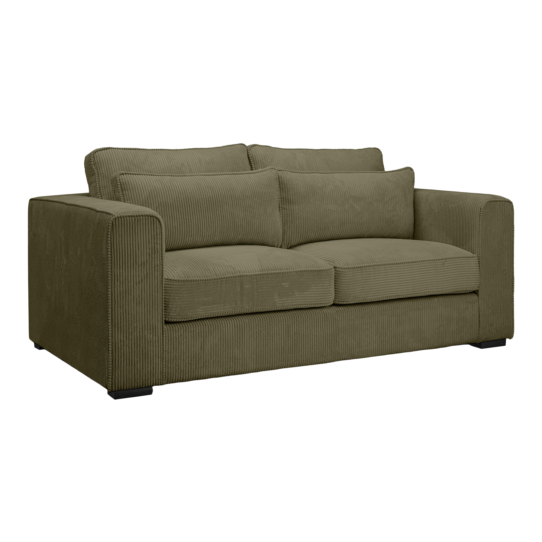 2,5-Sitzer-Sofa ALMERA - khaki - Cord - inklusive Kissen