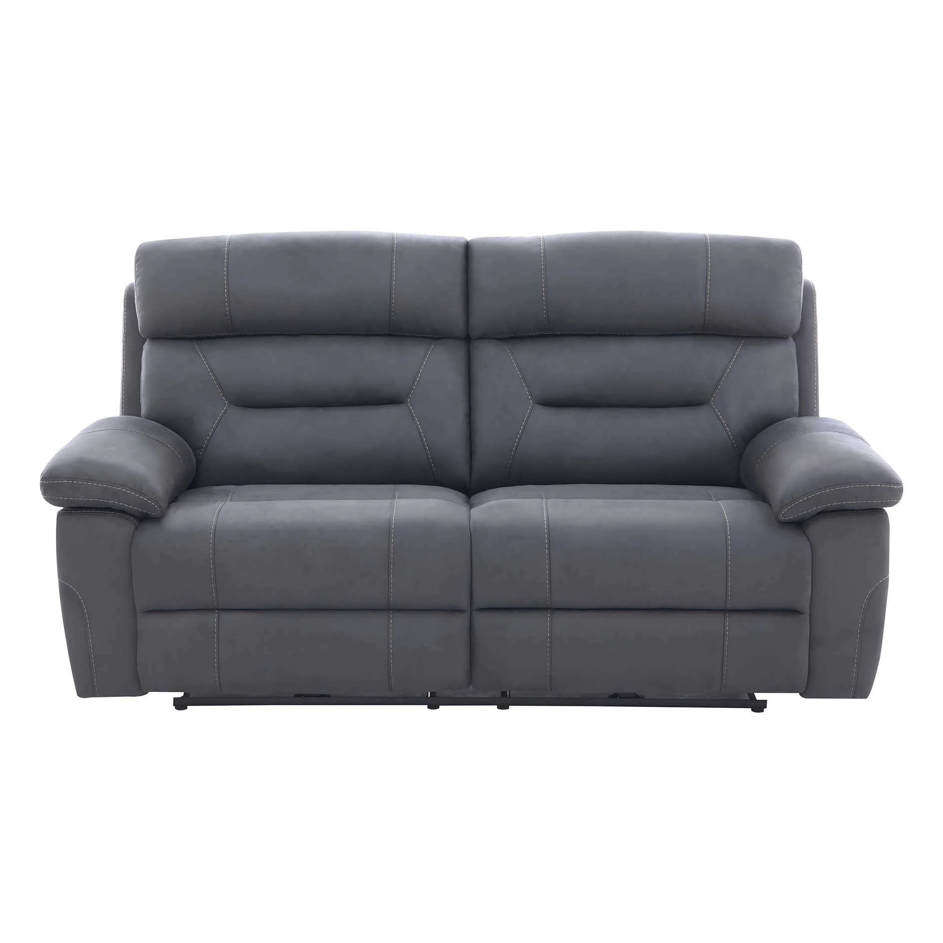 2,5-Sitzer-Sofa - dunkelgrau - mit Motor - Relaxfunktion - Kontrastnaht
