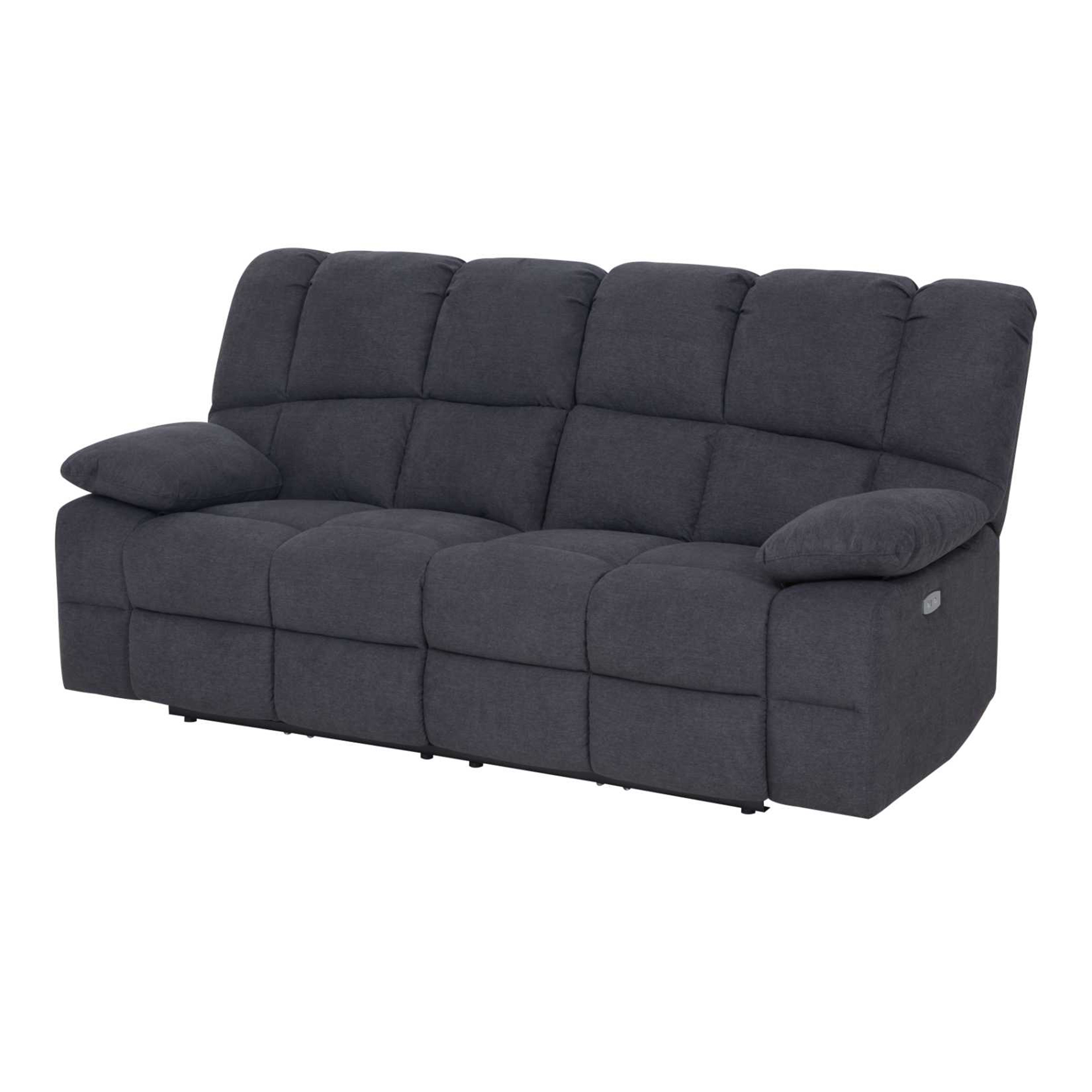 2,5-Sitzer-Sofa - grau - Relaxfunktion - mit Motor - Webstoff