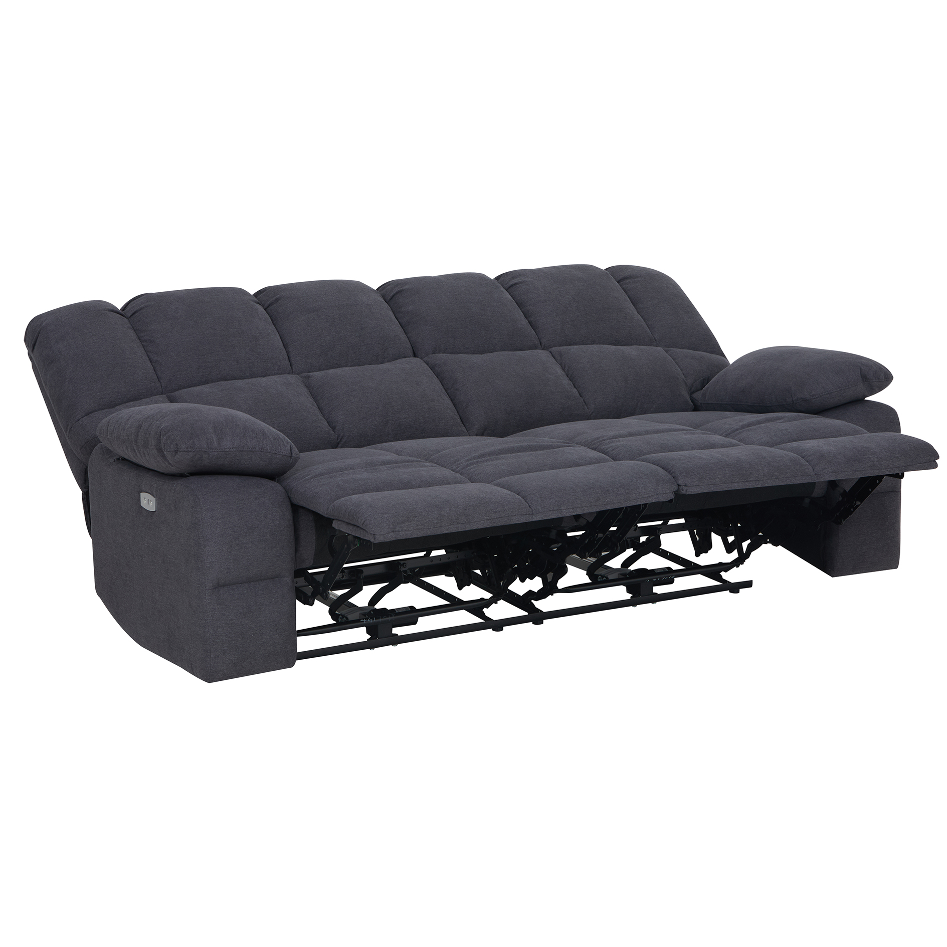 2,5-Sitzer-Sofa - grau - Relaxfunktion - mit Motor - Webstoff