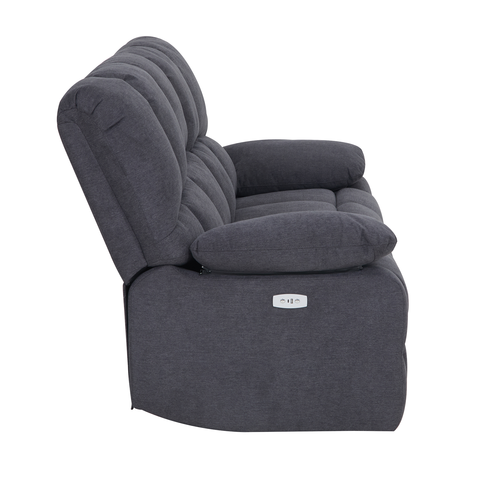 2,5-Sitzer-Sofa - grau - Relaxfunktion - mit Motor - Webstoff