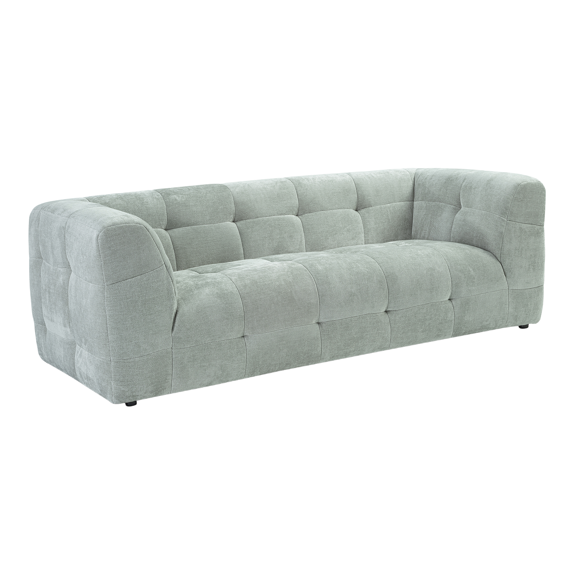 2,5-Sitzer Sofa TENSO - mintblau - Strukturstoff mit Steppung