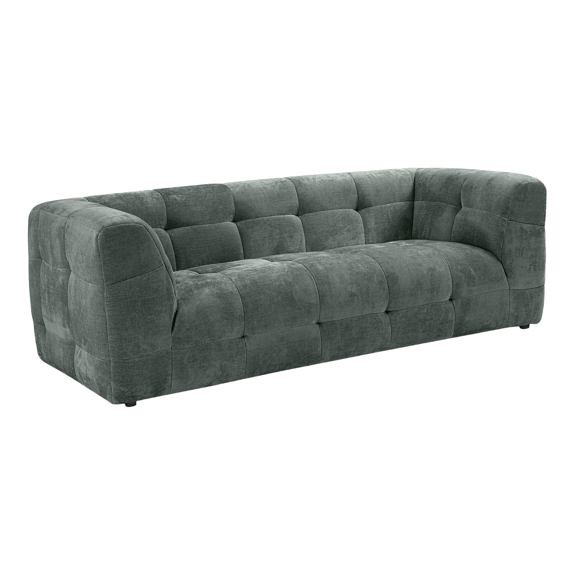 2,5-Sitzer Sofa TENSO - petrol - Strukturstoff mit Steppung
