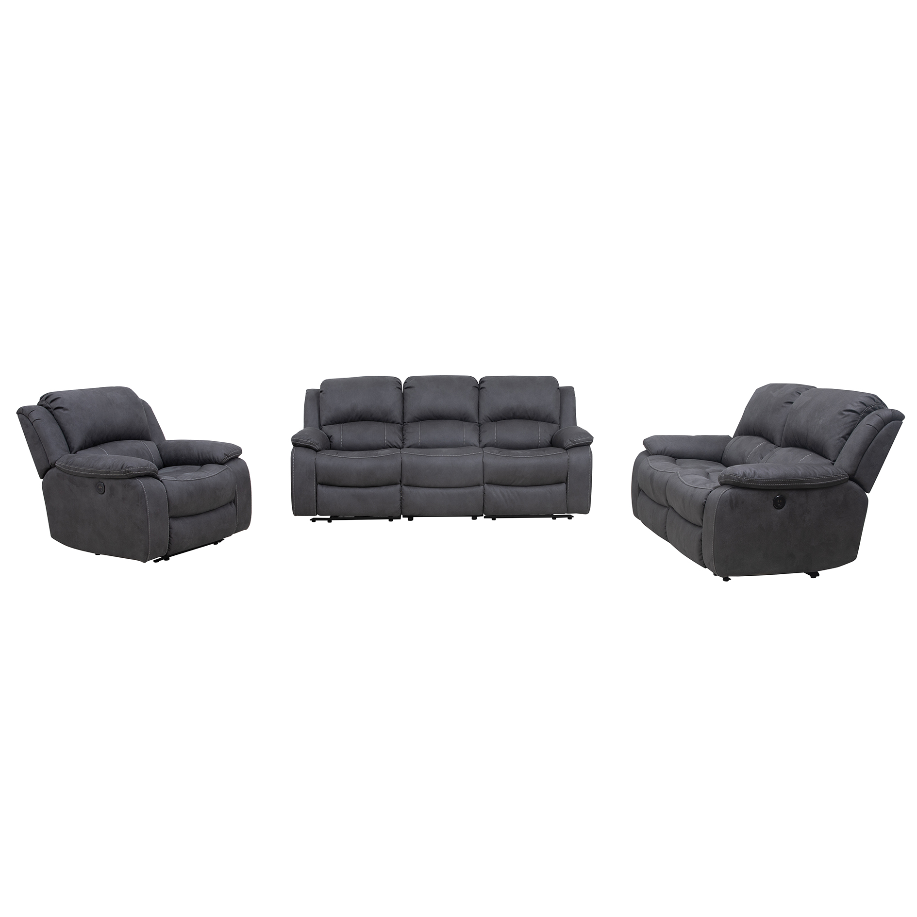 2-Sitzer-Sofa - anthrazit - Microfaser - mit Relaxfunktion