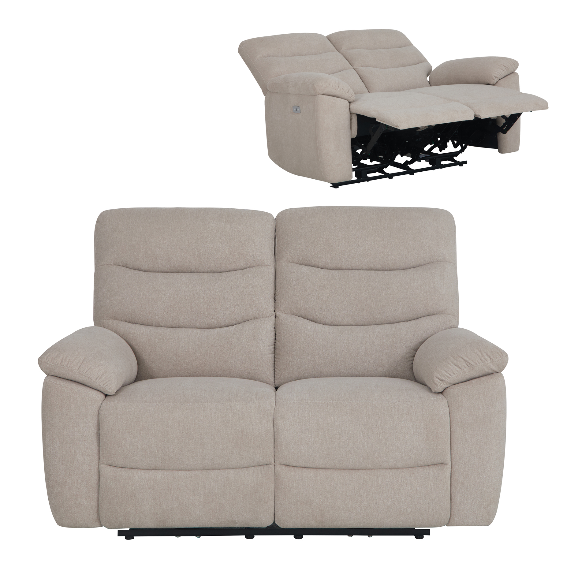 2-Sitzer-Sofa - beige - elektrische Relaxfunktion