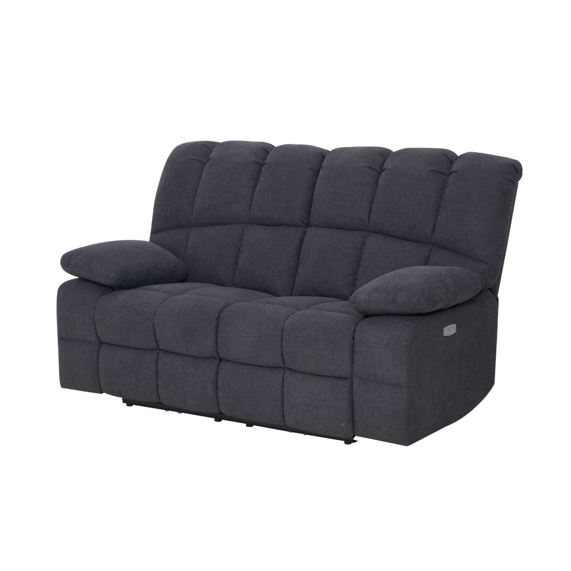 2-Sitzer-Sofa - grau - Relaxfunktion - mit Motor - Webstoff