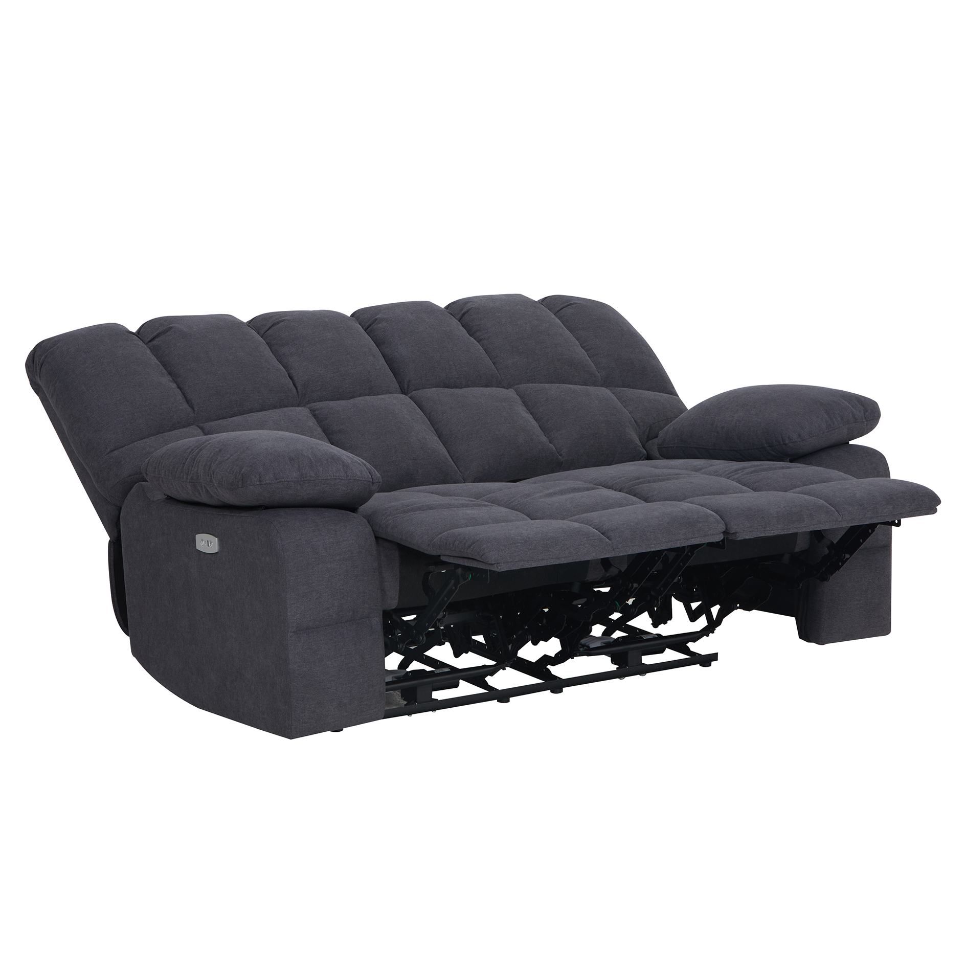 2-Sitzer-Sofa - grau - Relaxfunktion - mit Motor - Webstoff