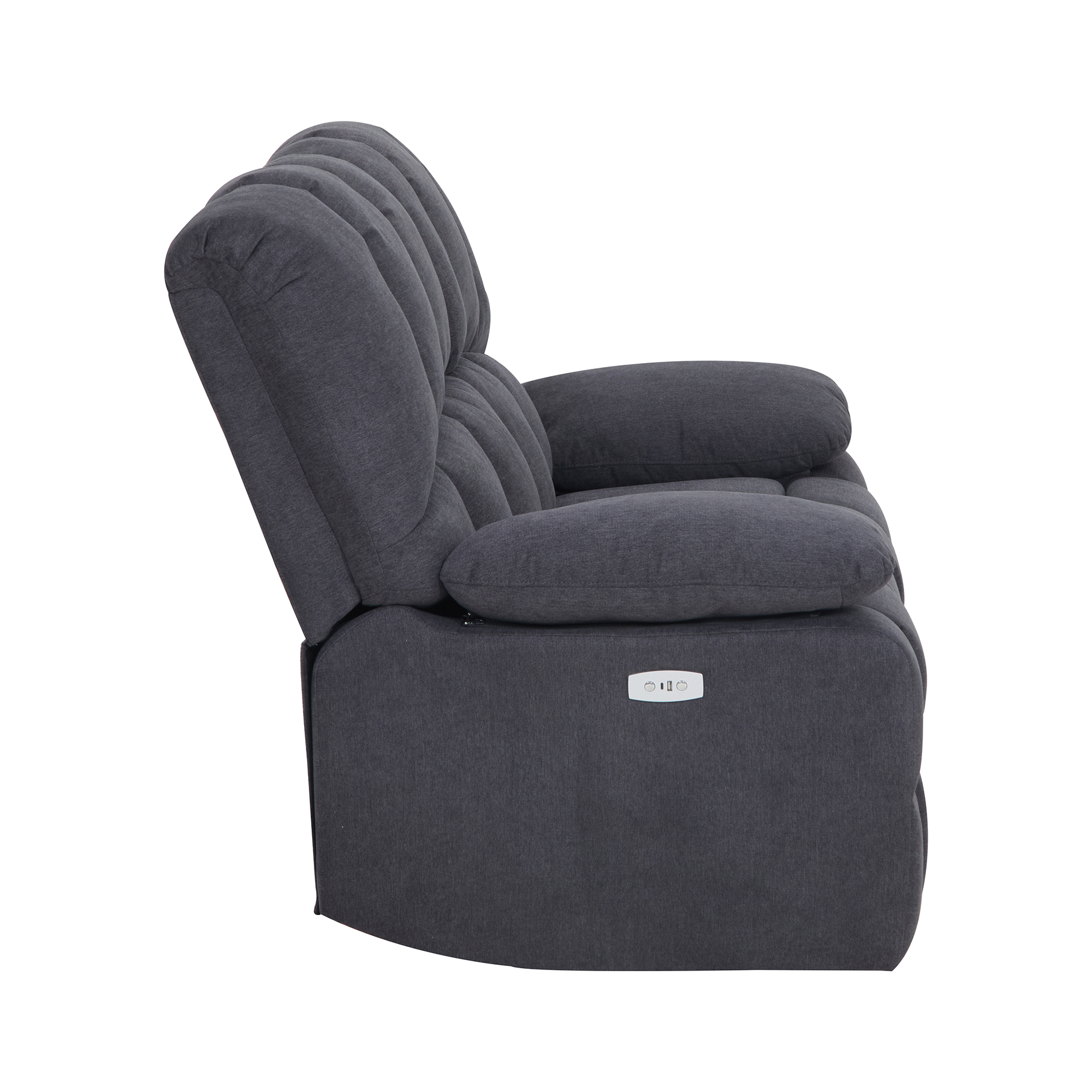 2-Sitzer-Sofa - grau - Relaxfunktion - mit Motor - Webstoff