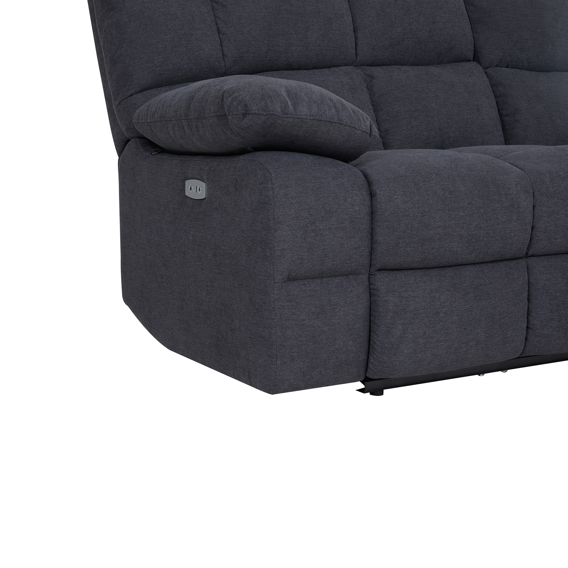 2-Sitzer-Sofa - grau - Relaxfunktion - mit Motor - Webstoff