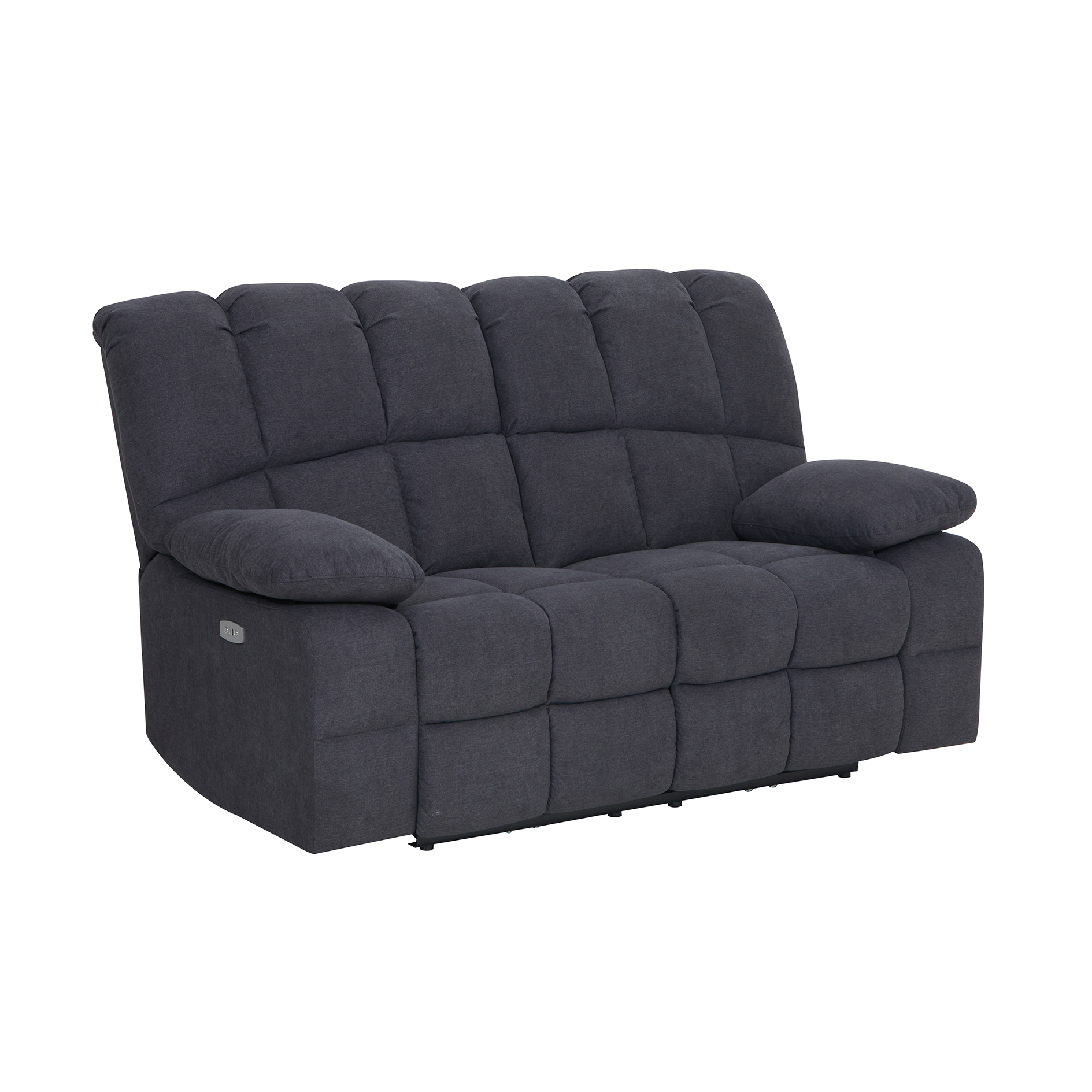 2-Sitzer-Sofa - grau - Relaxfunktion - mit Motor - Webstoff