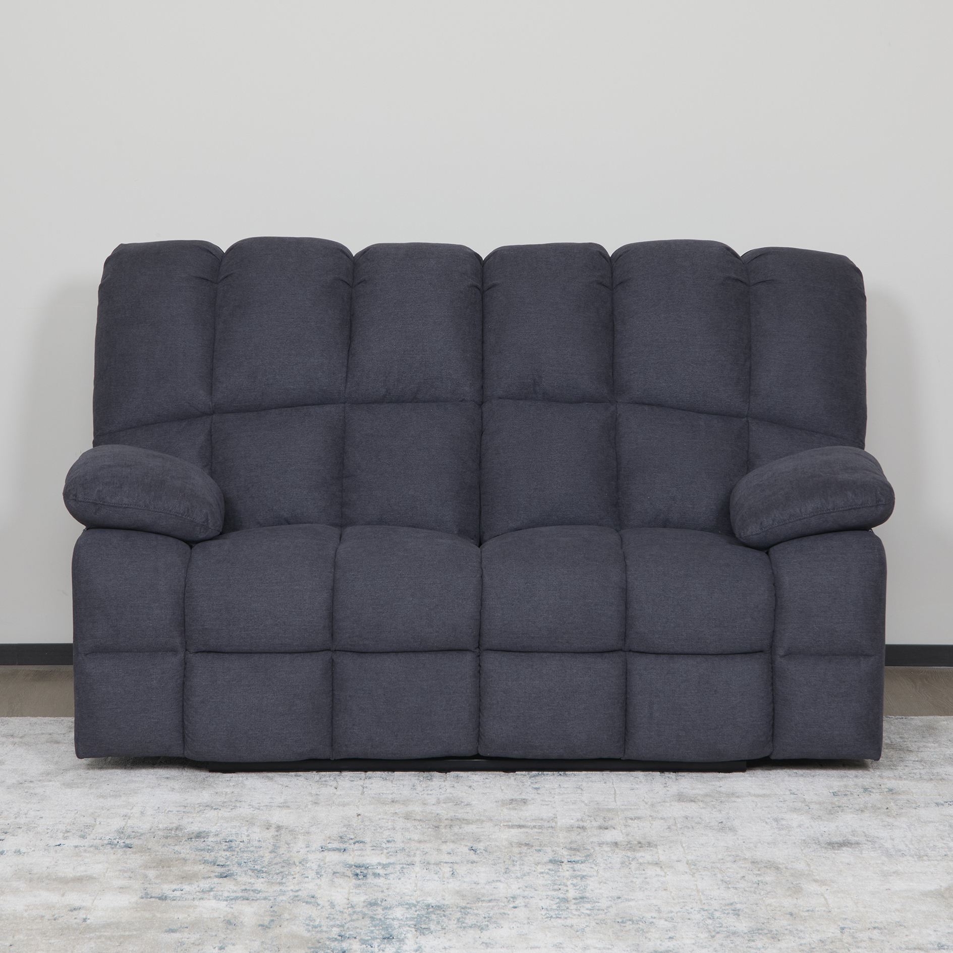 2-Sitzer-Sofa - grau - Relaxfunktion - mit Motor - Webstoff