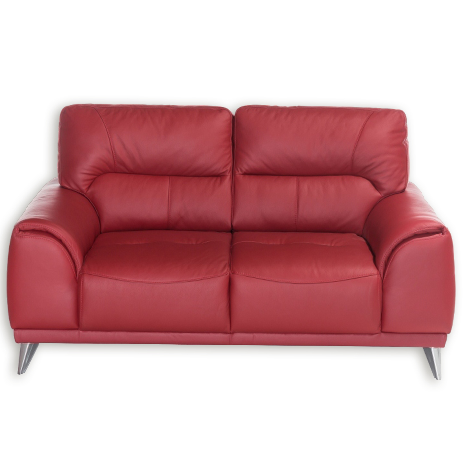 2-Sitzer Sofa - rot - Kunstleder