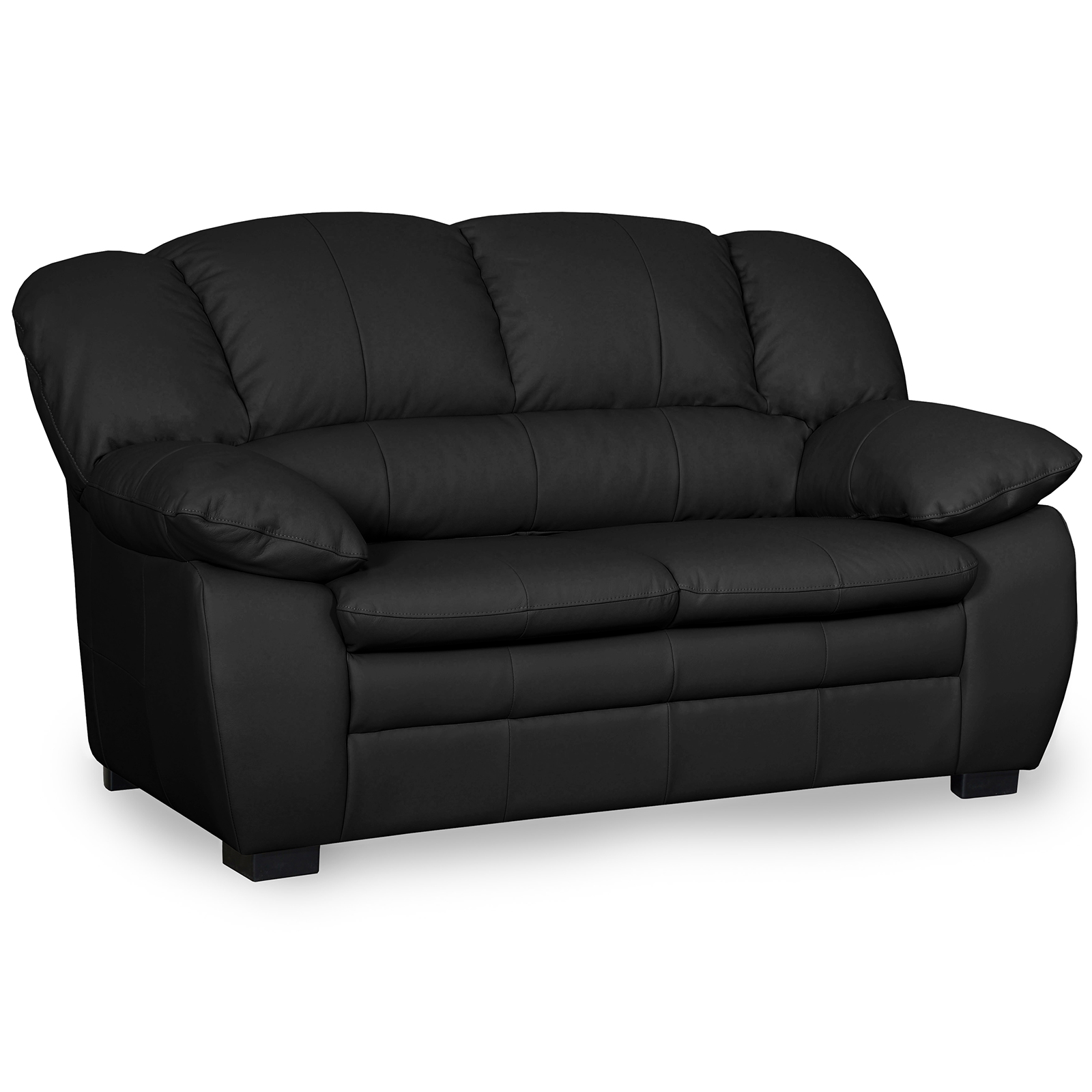 2-Sitzer-Sofa - schwarz - Echtleder