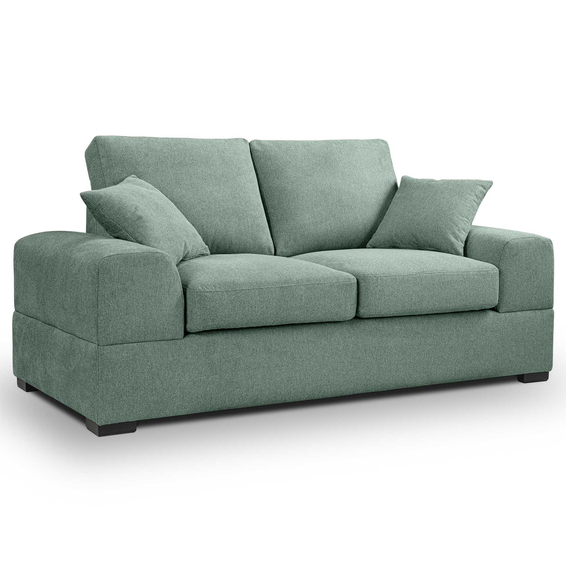 2-Sitzer-Sofa VEDA - petrol - Strukturstoff - 182 cm breit