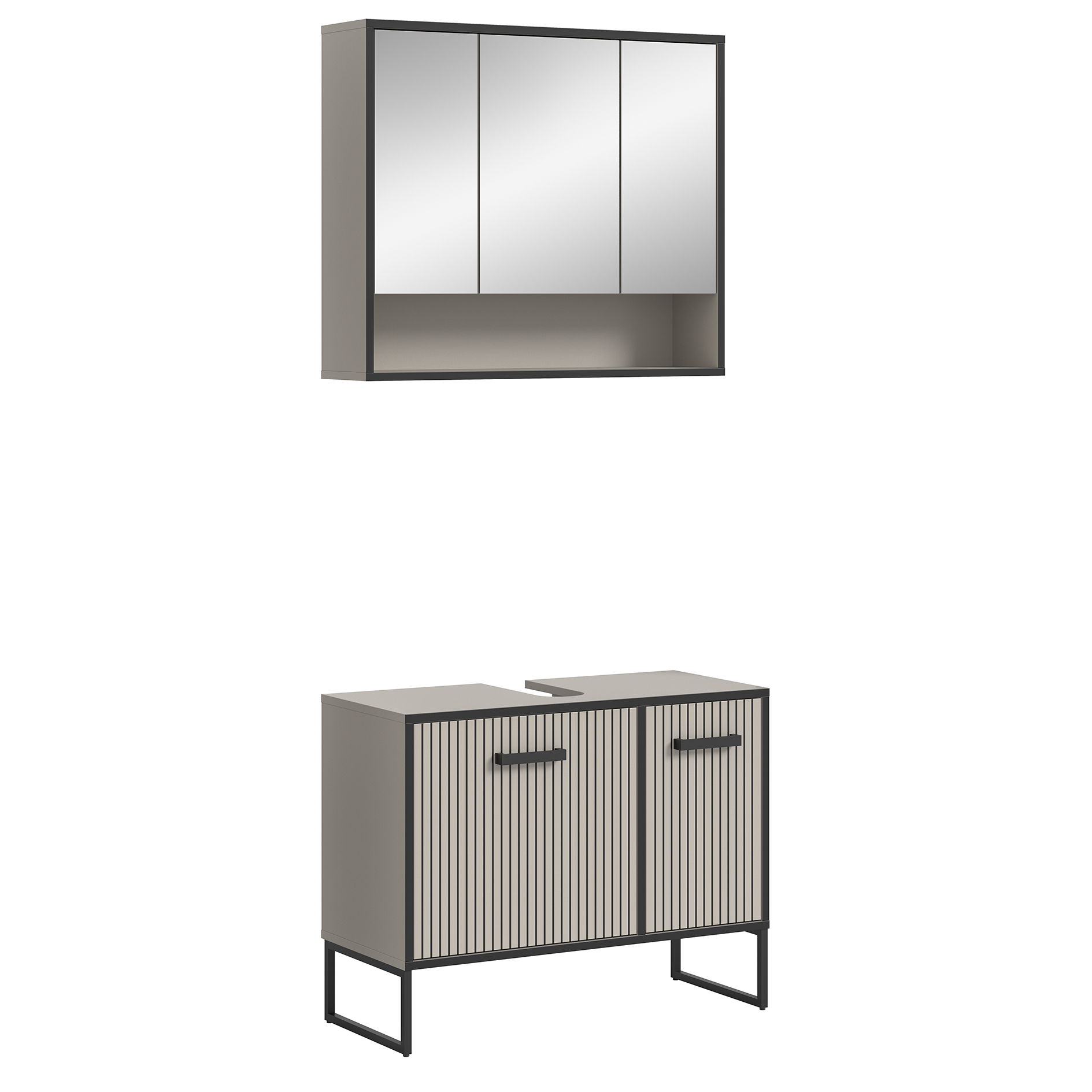 2-teilige Badkombination BAGNO - Kaschmir - Waschbeckenunterschrank