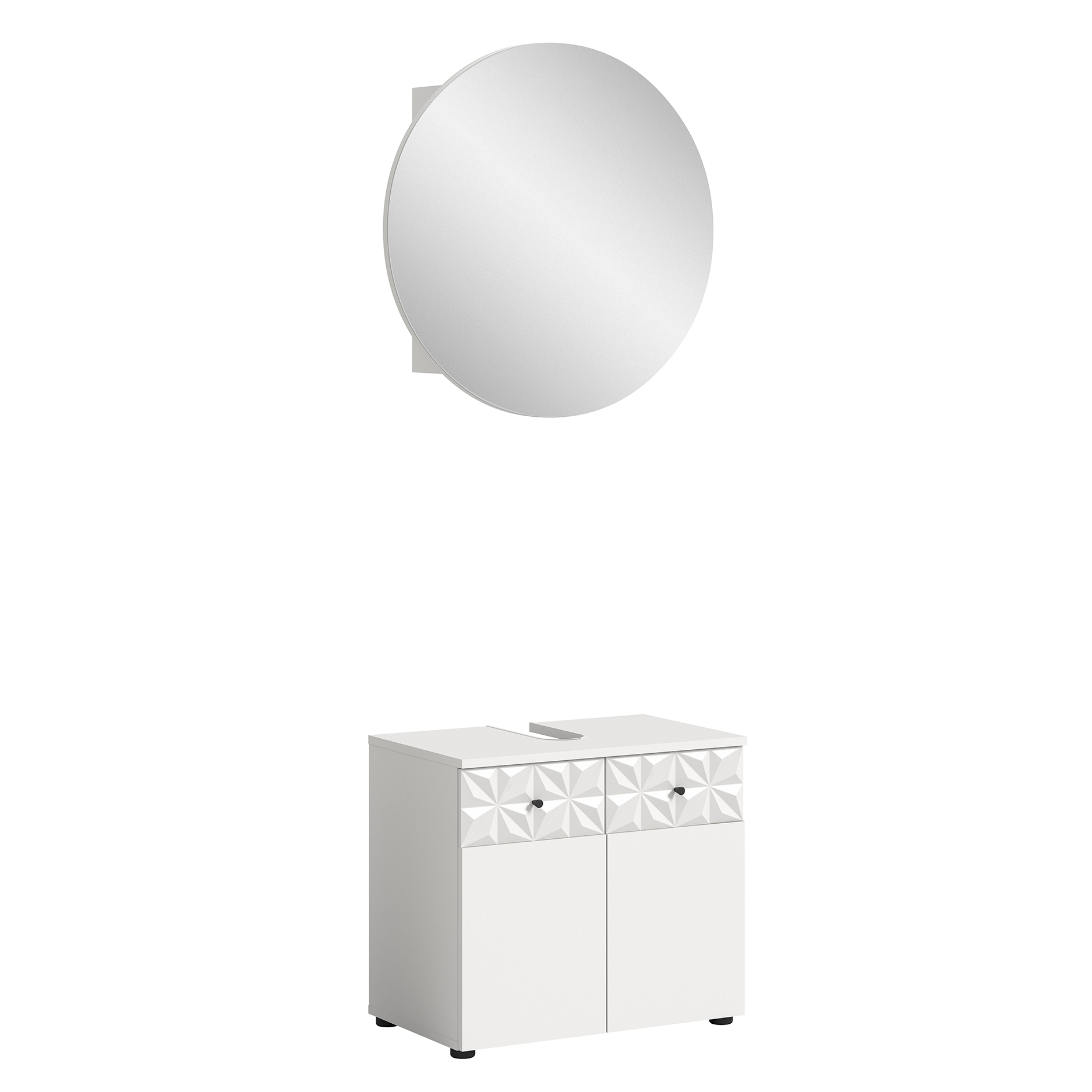 2-teilige Badkombination PRISMA - weiß - 60 cm