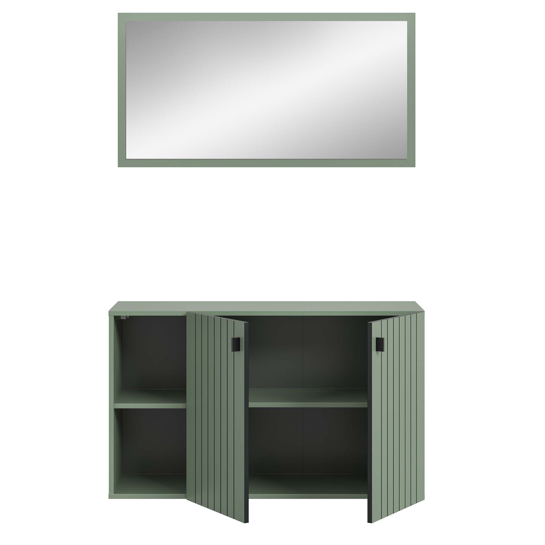 2-teilige Garderobenkombination STATION - Smoke Green Nachbildung - 106 cm breit
