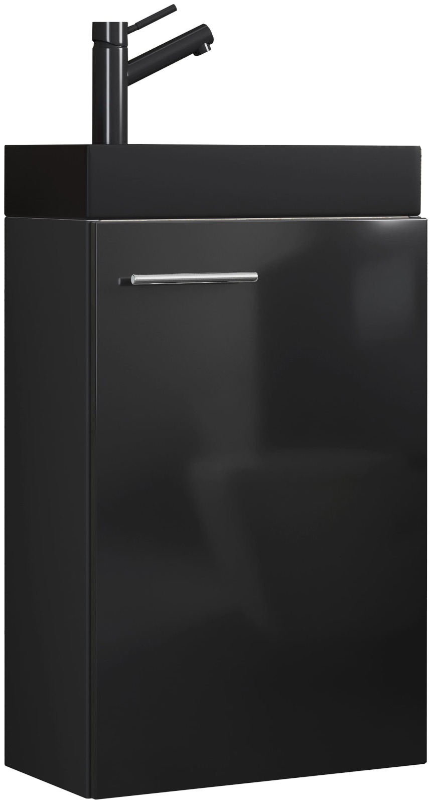 2-teiliger Gäste-Waschplatz SLITO BL - schwarz - 41 cm breit