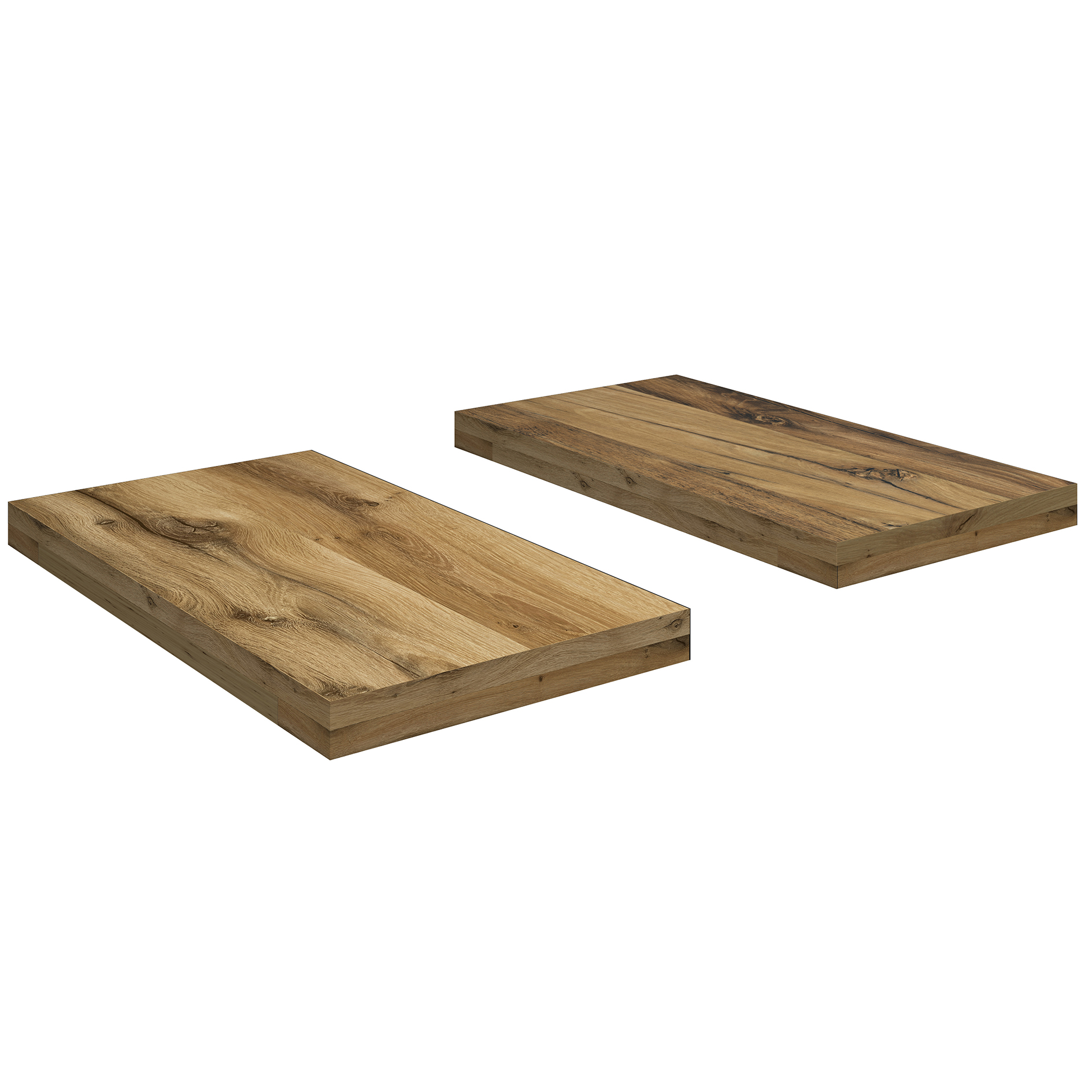2-teiliges Ansatzplatten-Set - Plankeneiche - je 50 cm