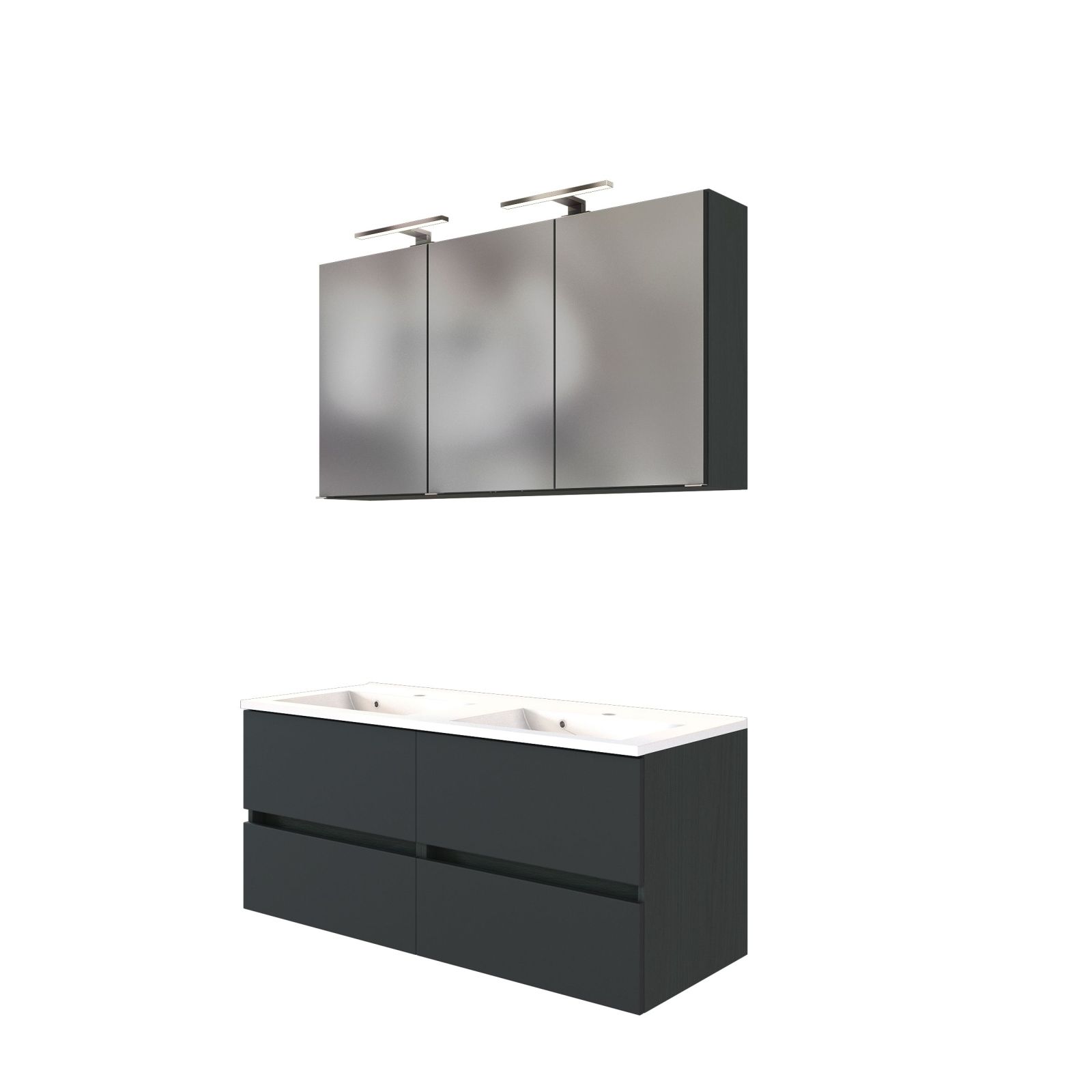 2-teiliges Badmöbel-Set BAABE - graphit-grau - 120 cm