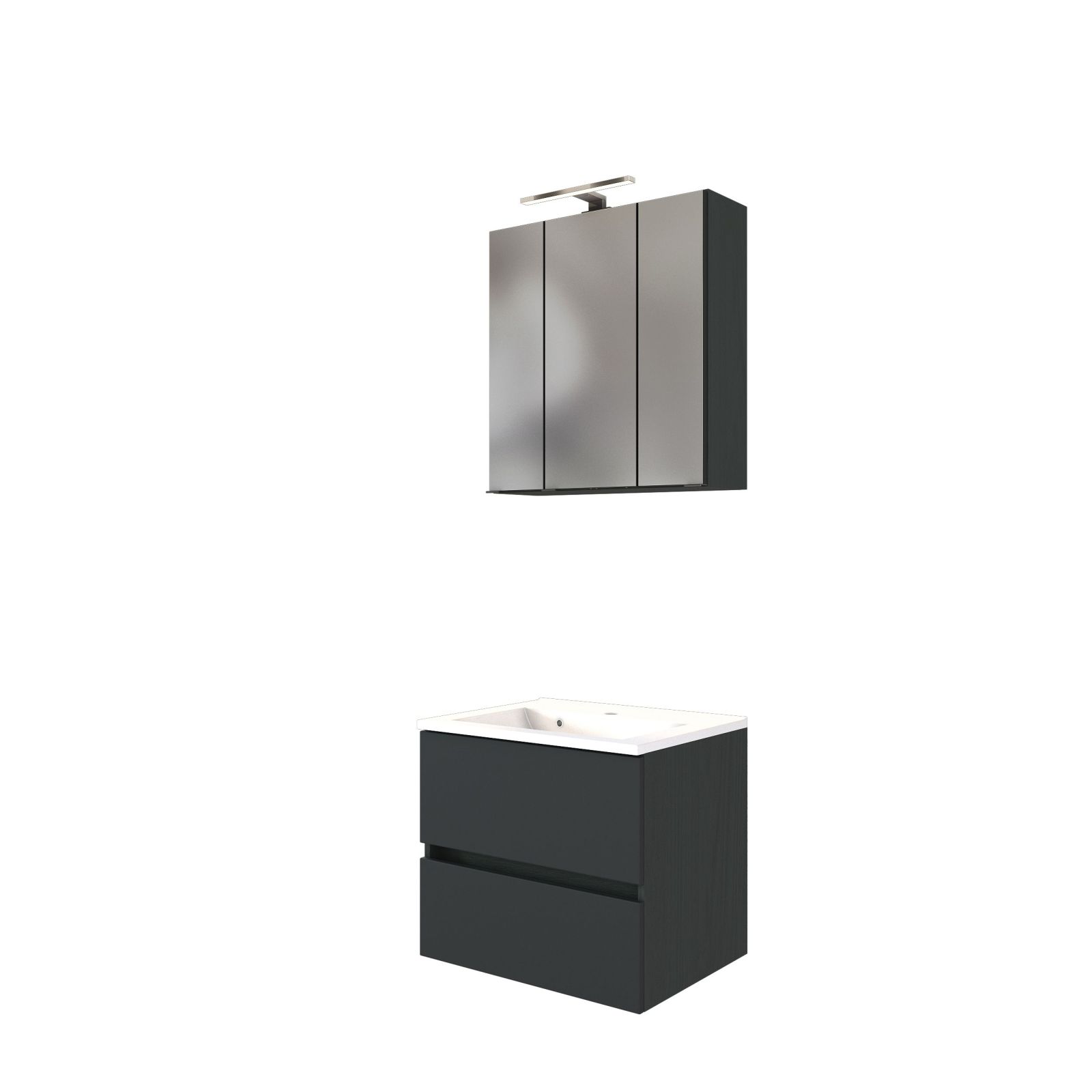 2-teiliges Badmöbel-Set BAABE - graphit-grau - 60 cm
