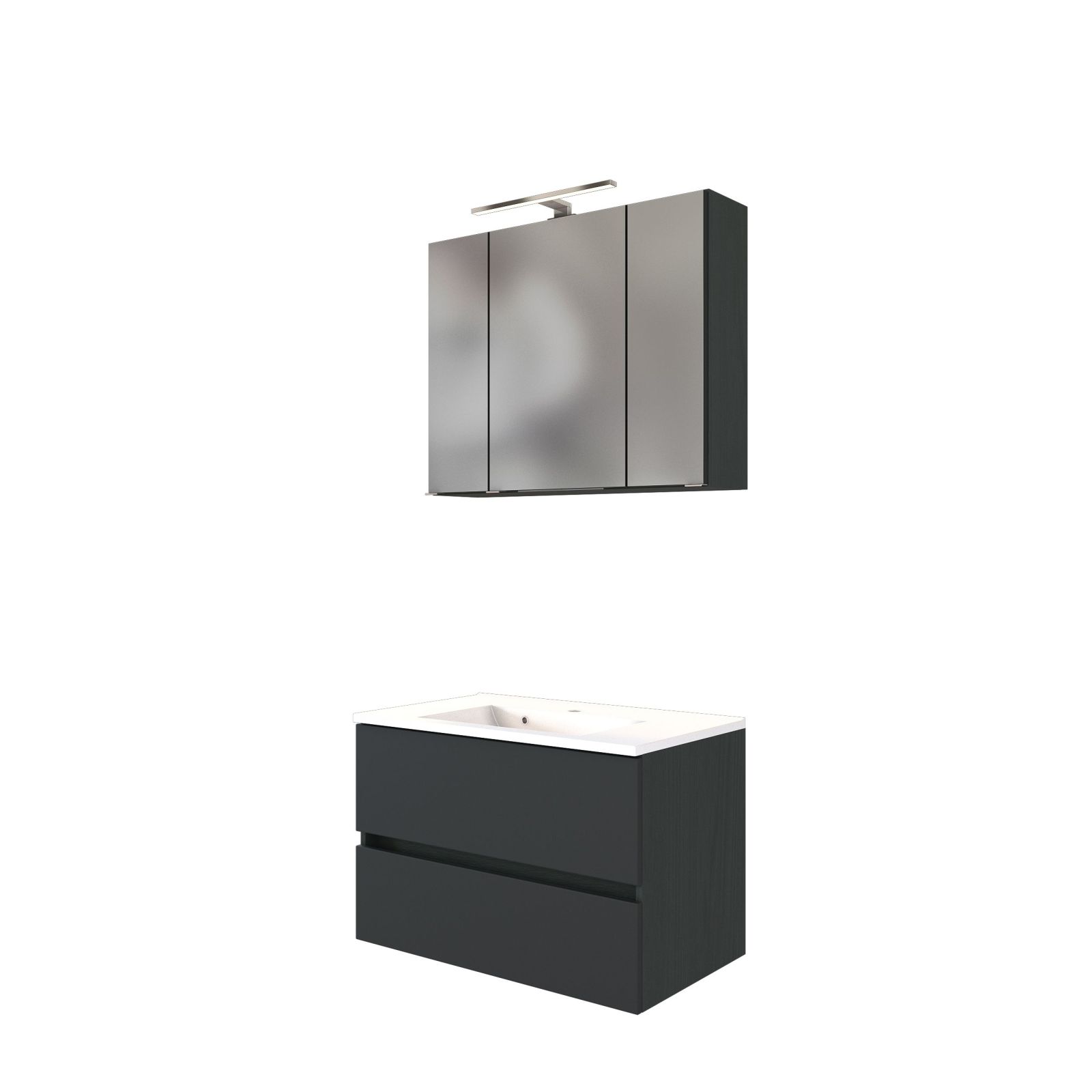 2-teiliges Badmöbel-Set BAABE - graphit-grau - 80 cm