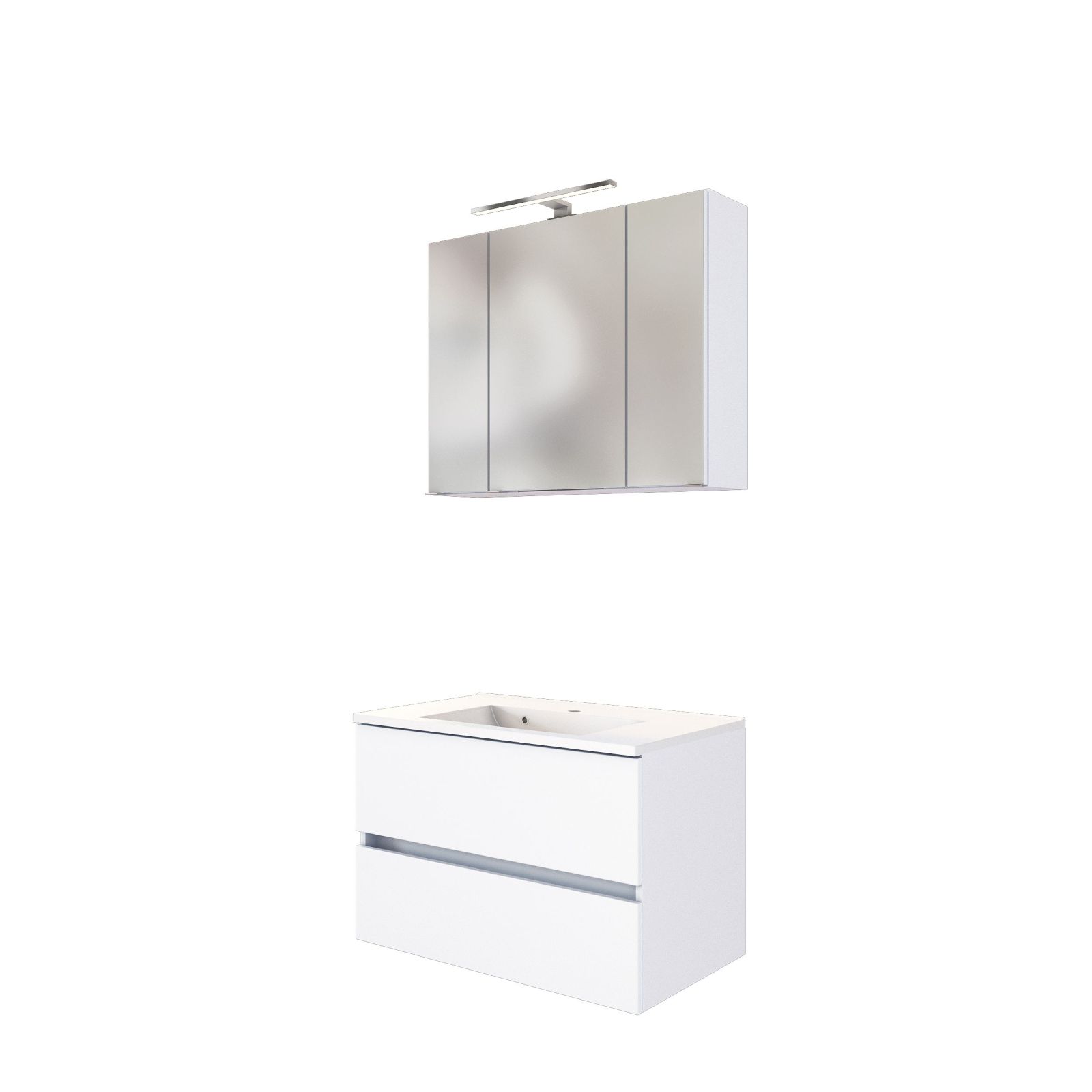 2-teiliges Badmöbel-Set BAABE - weiß - 80 cm