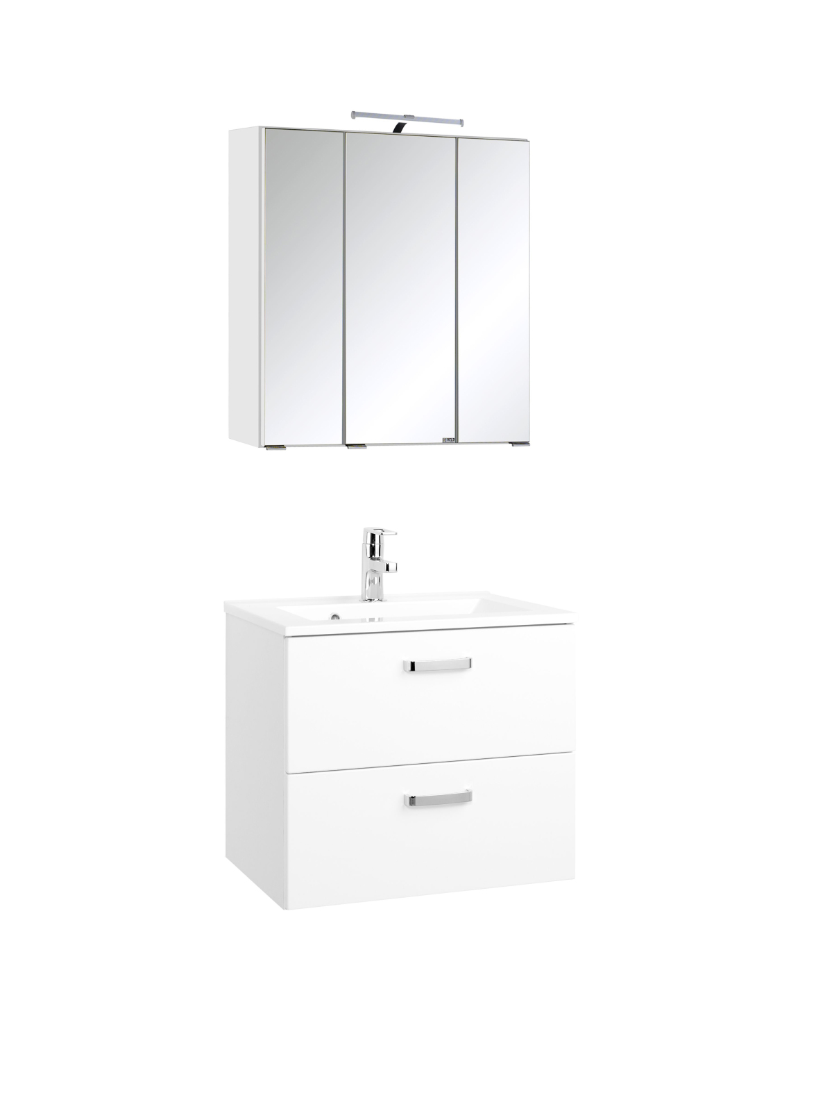 2-teiliges Badmöbel-Set BOLOGNA - weiß Hochglanz-weiß - 60 cm breit