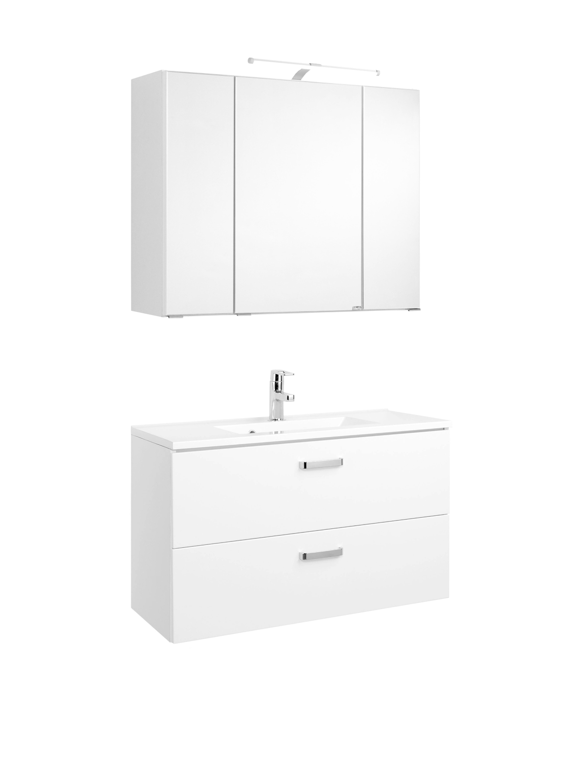 2-teiliges Badmöbel-Set BOLOGNA - weiß Hochglanz-weiß - 80 cm breit