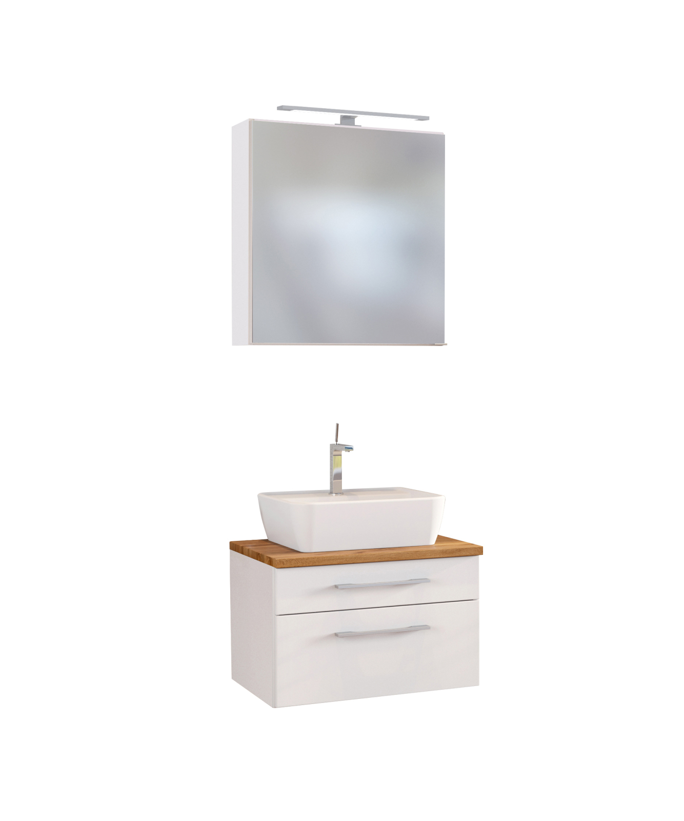 2-teiliges Badmöbel-Set DAVOS - weiß - 60 cm breit