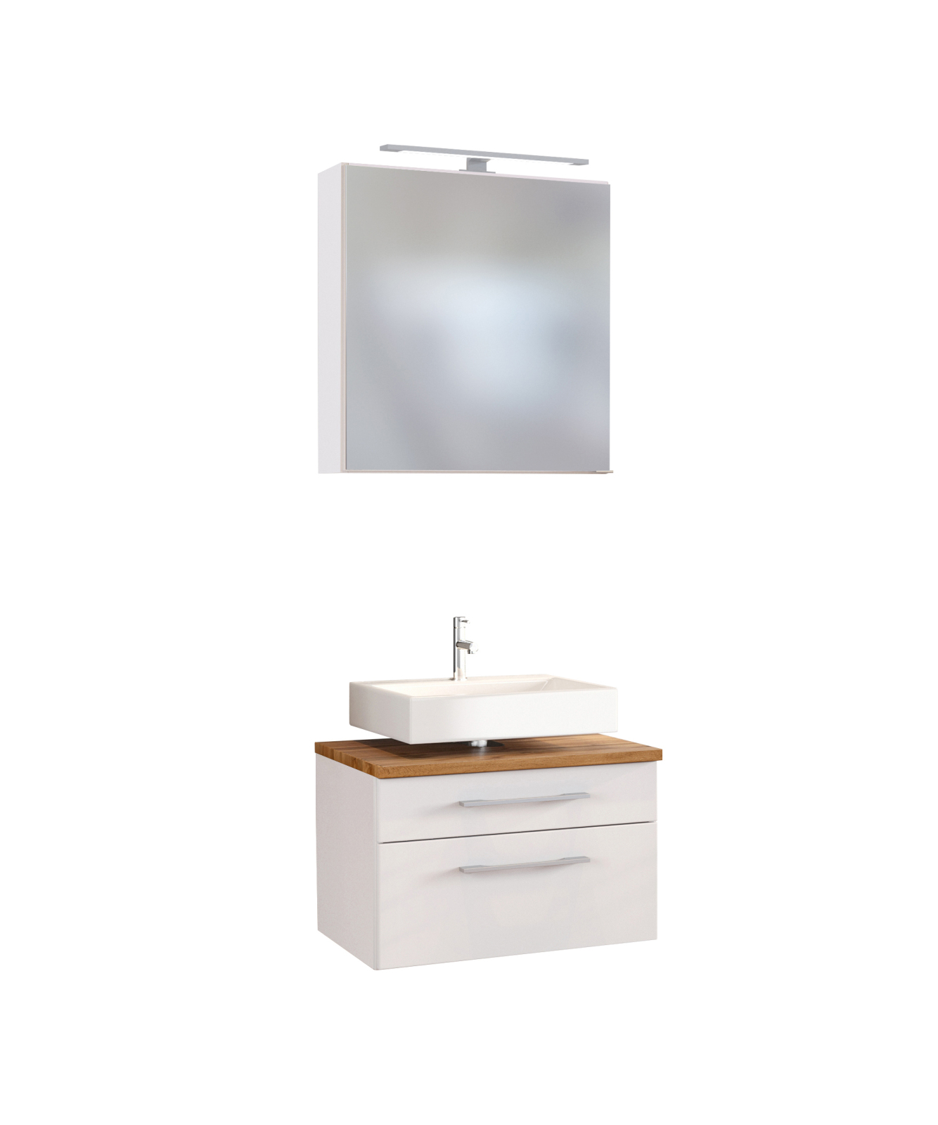 2-teiliges Badmöbel-Set DAVOS - weiß - 60 cm