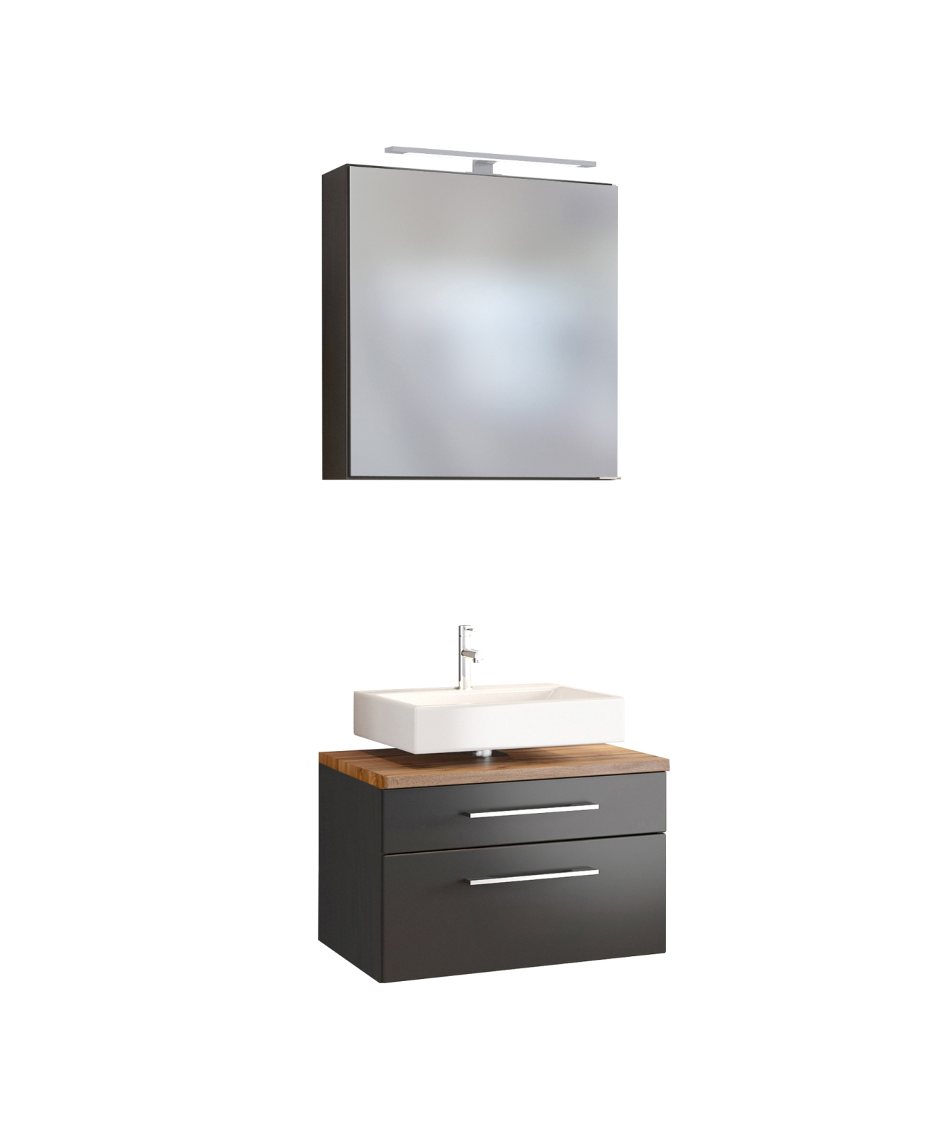 2-teiliges Badmöbel-Set DAVOS - Wotaneiche - 60 cm