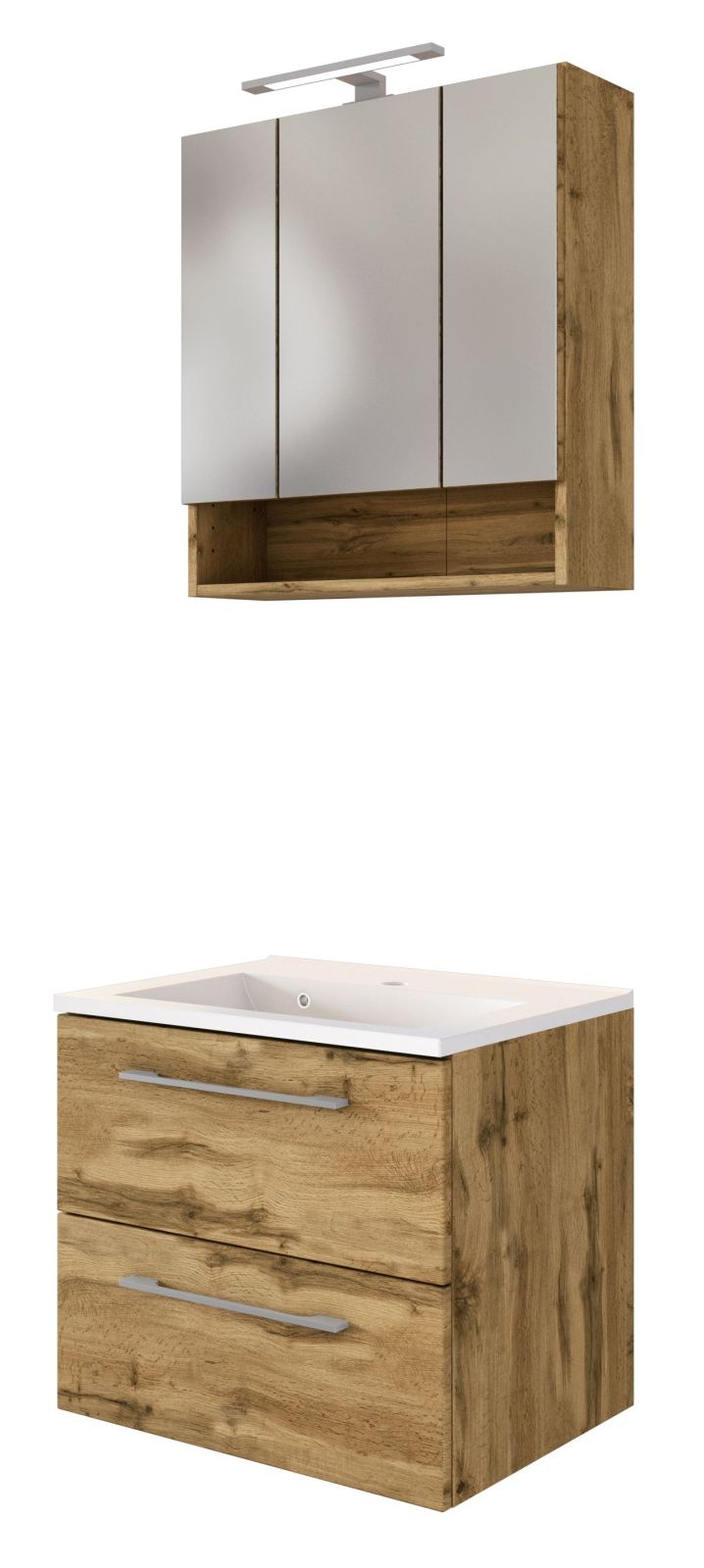 2-teiliges Badmöbel-Set LIVORNO - Wotaneiche - 60 cm