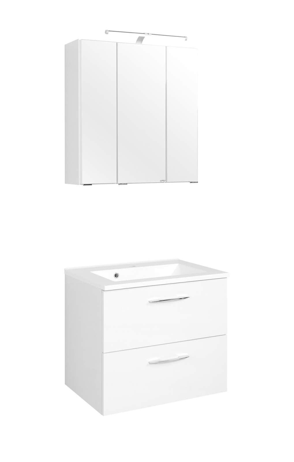 2-teiliges Badmöbel-Set PORTOFINO - weiß - mit Beleuchtung - 60 cm