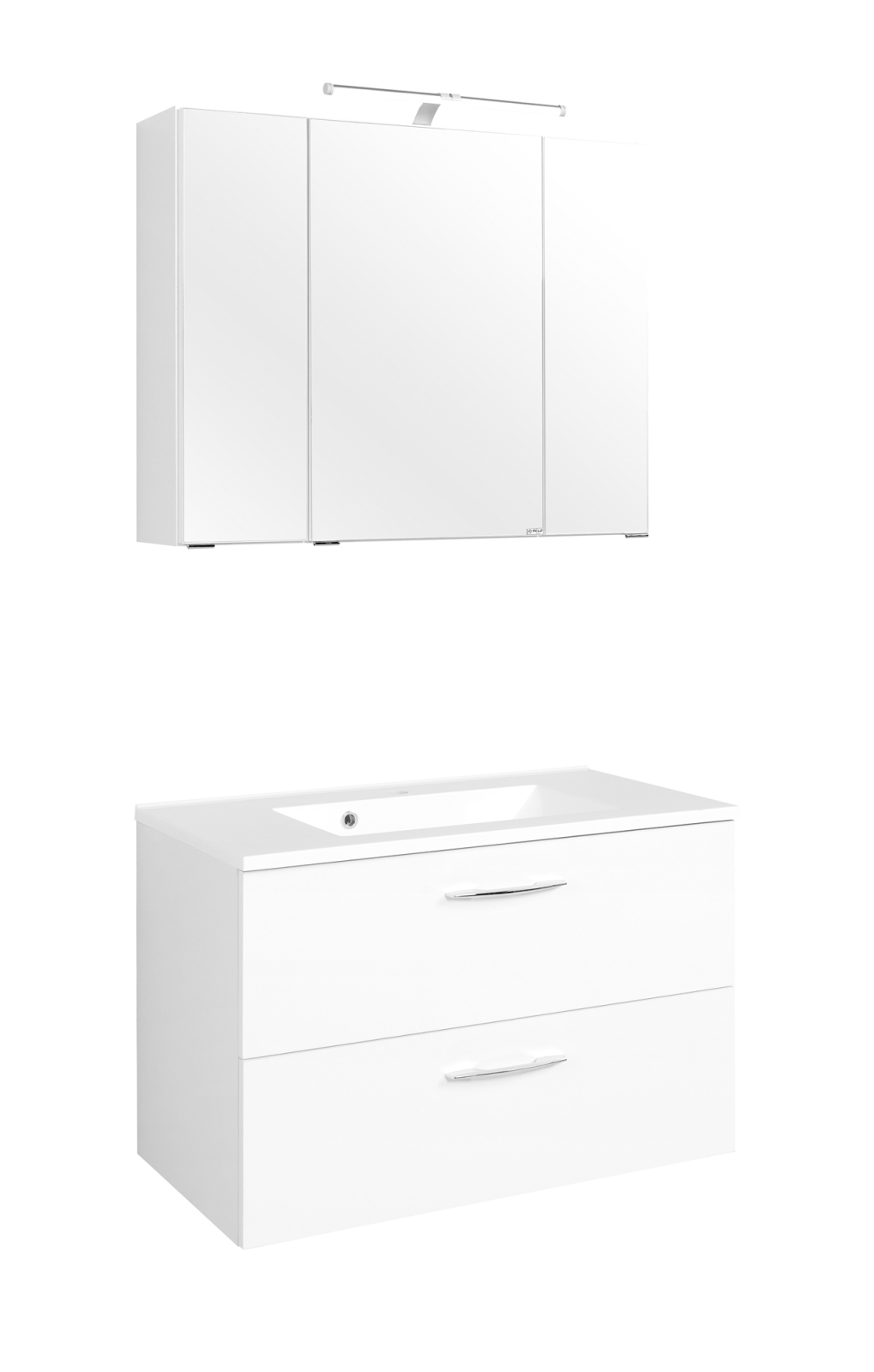 2-teiliges Badmöbel-Set PORTOFINO - weiß - mit Beleuchtung - 80 cm