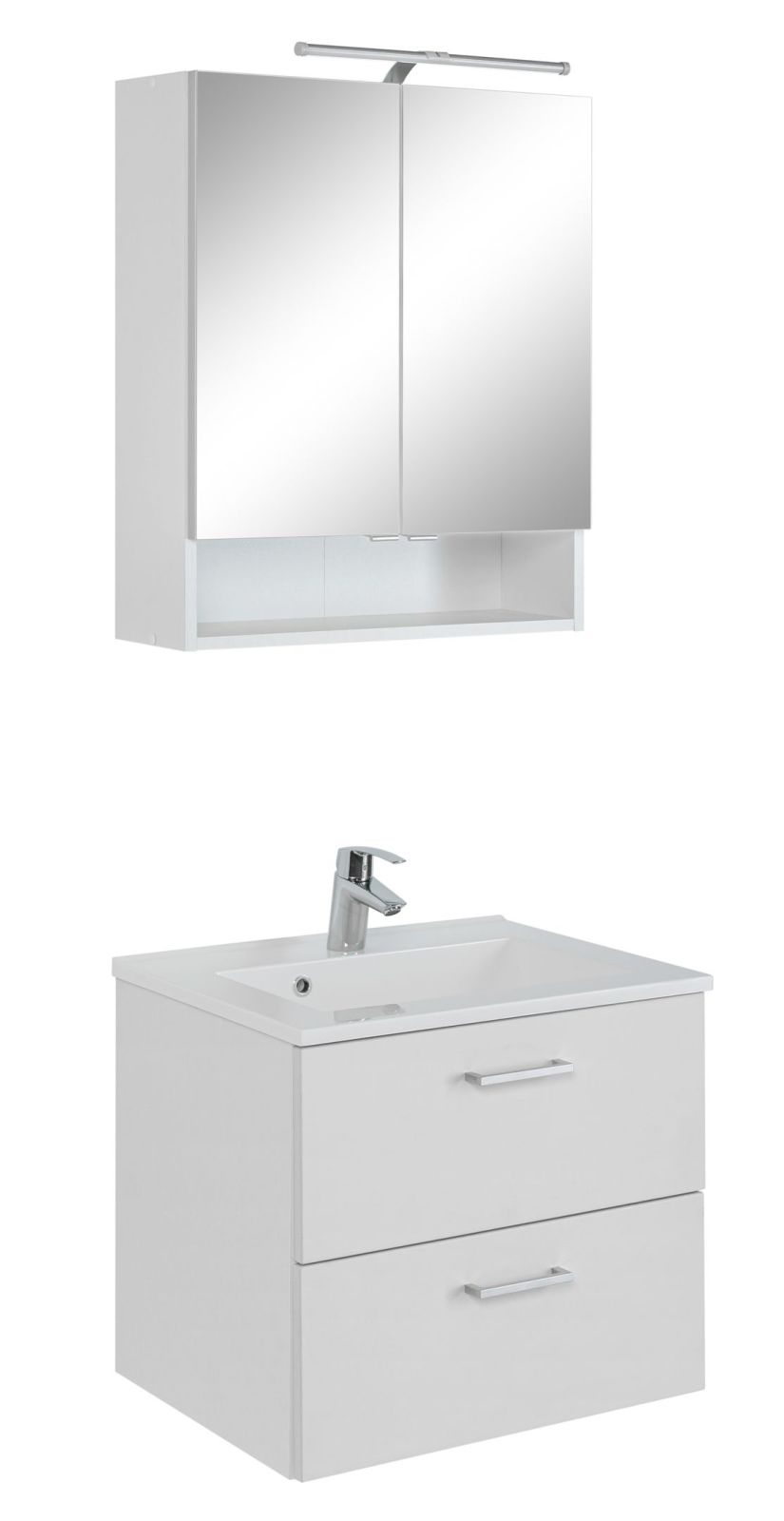 2-teiliges Badmöbel-Set RIGA - weiß - mit Waschbecken - 60 cm