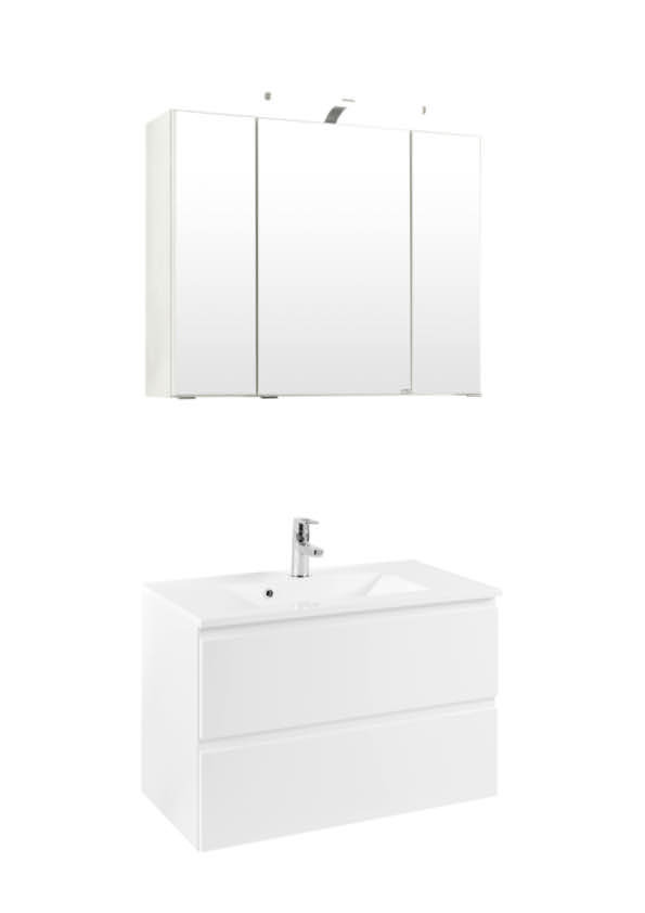2-teiliges Badset CARDIFF - weiß - 80 cm