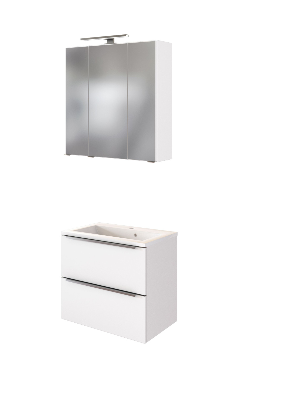 2-teiliges Badset GARDA - weiß matt - weiß - 60 cm