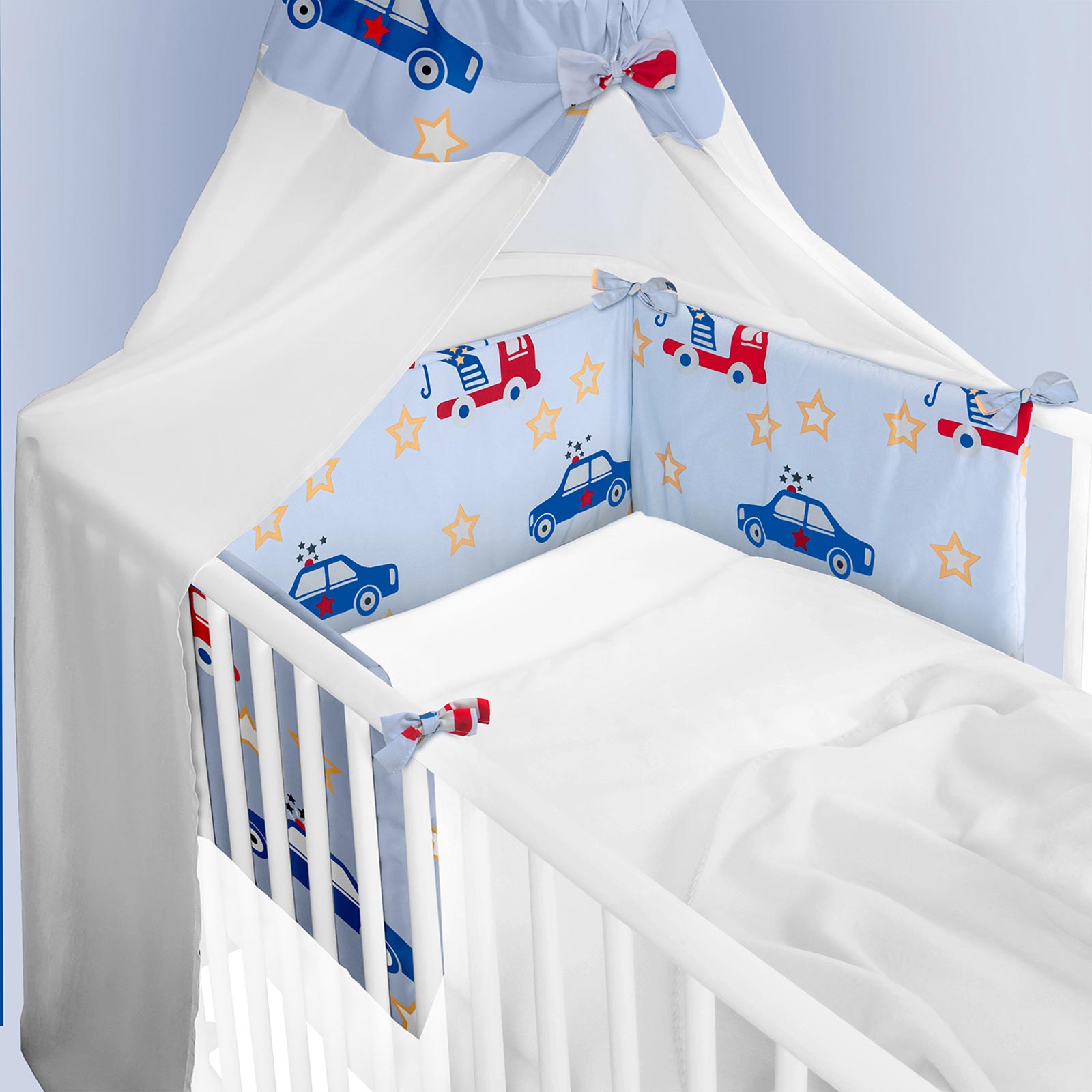 2-teiliges Bettset - Nestchen mit Himmel - blau - Cars