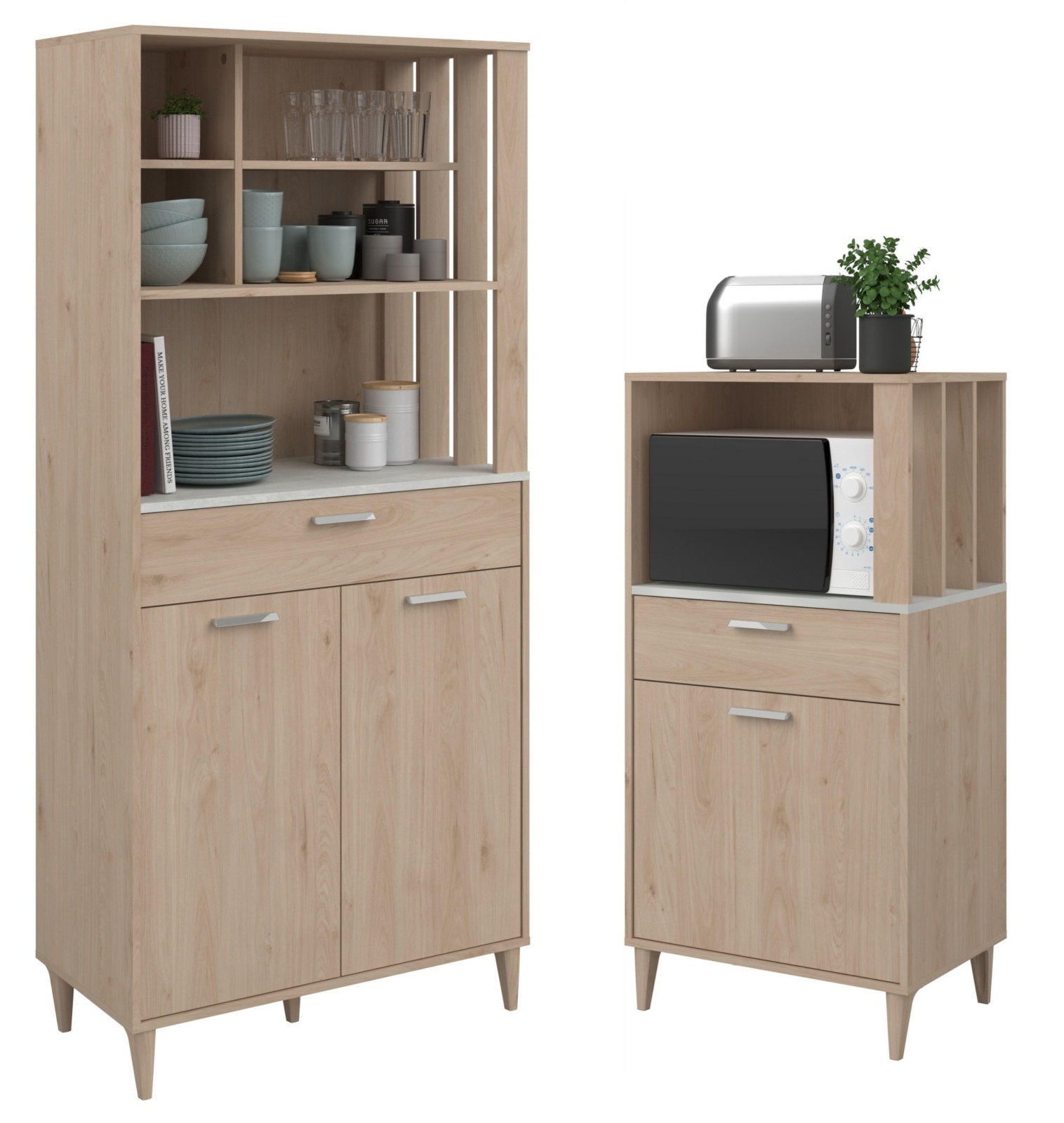 2-teiliges Buffet-Set GALA 1 - Jackson Eiche - Beton-Optik