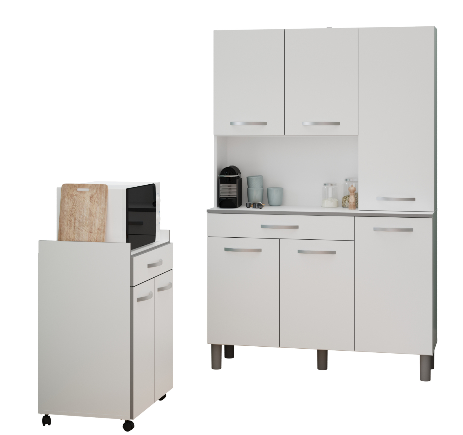 2-teiliges Buffet-Set SEASON 1 - weiß - mit Beistellschrank