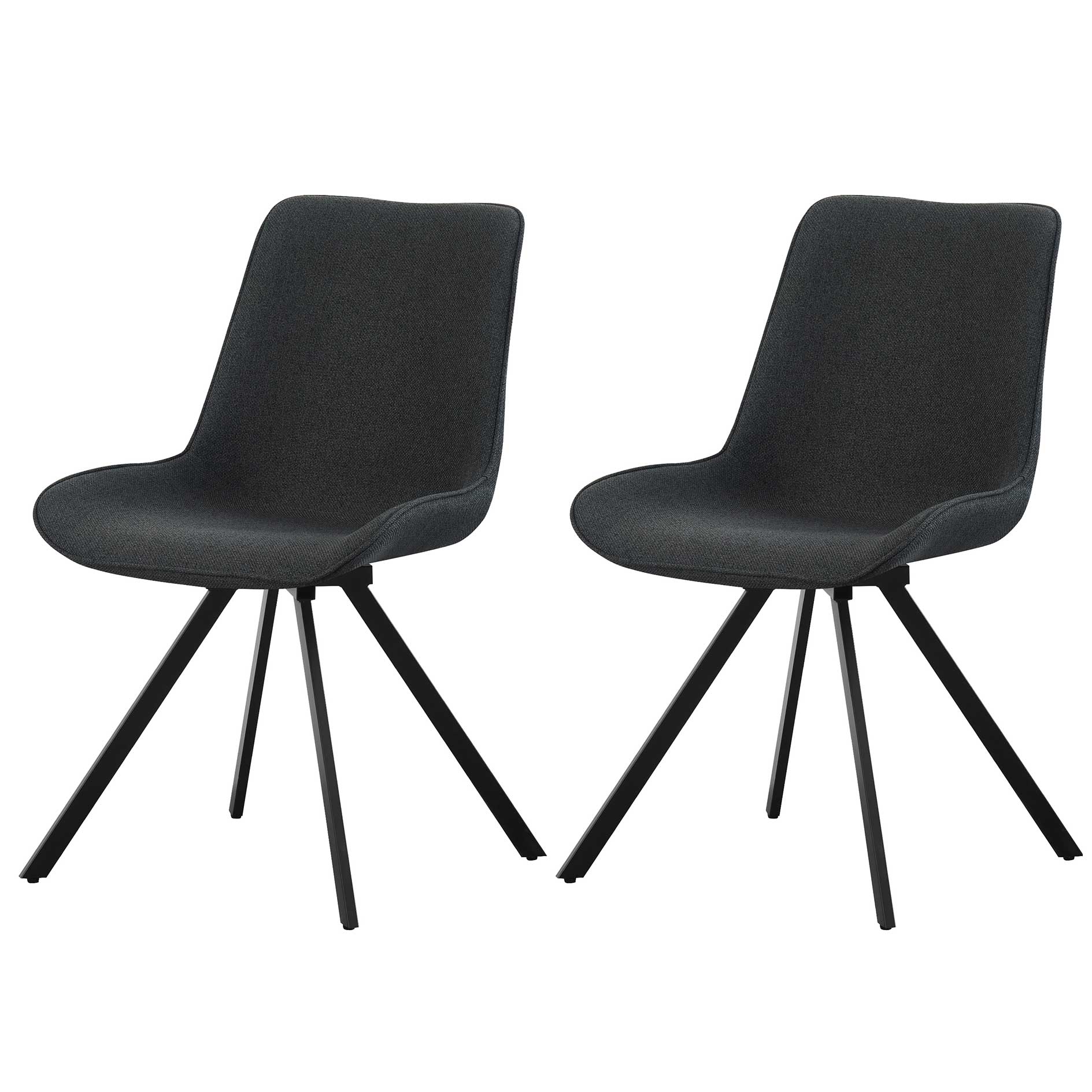 2-teiliges Drehstuhl-Set EMILIA - anthrazit - Webstoff