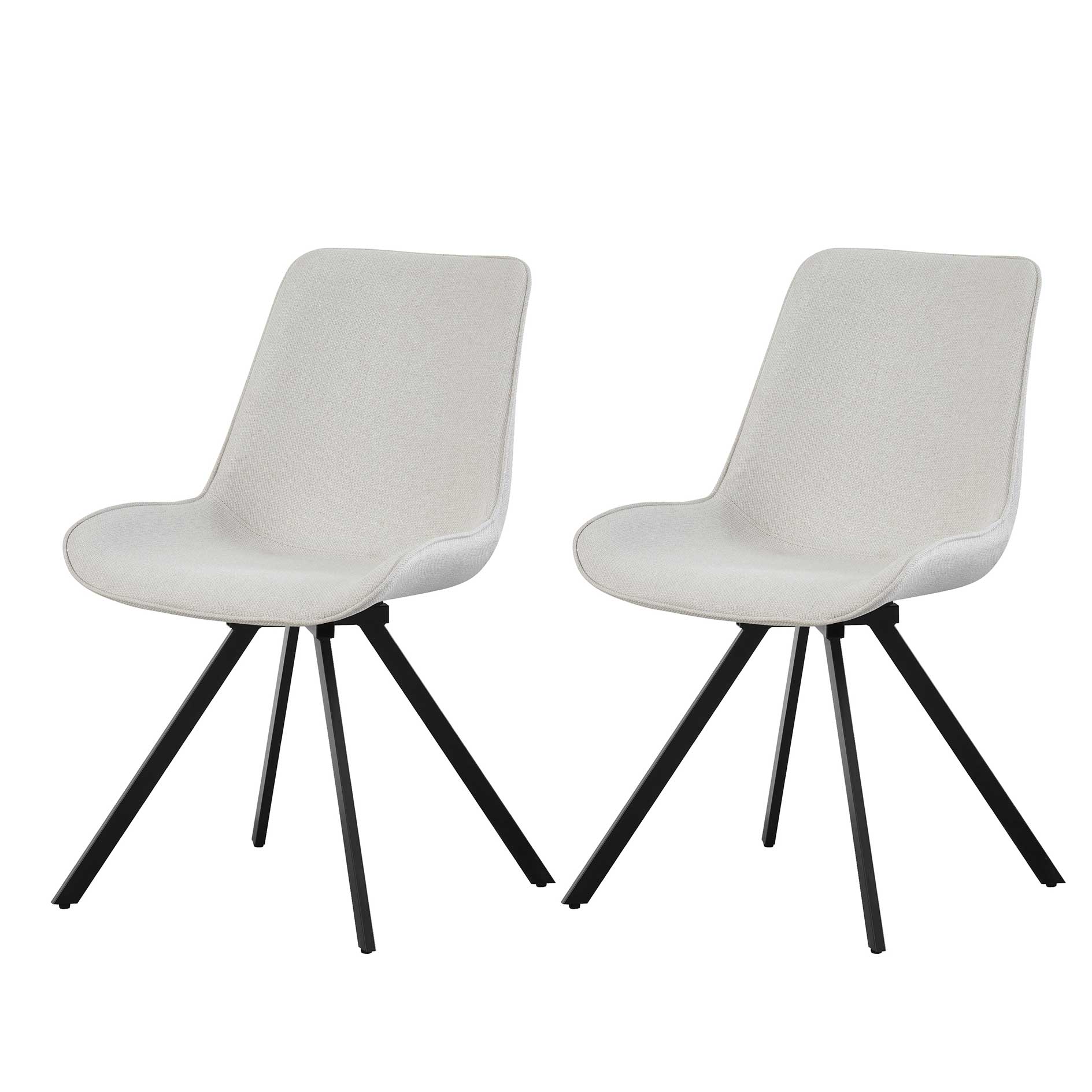 2-teiliges Drehstuhl-Set EMILIA - creme - Webstoff