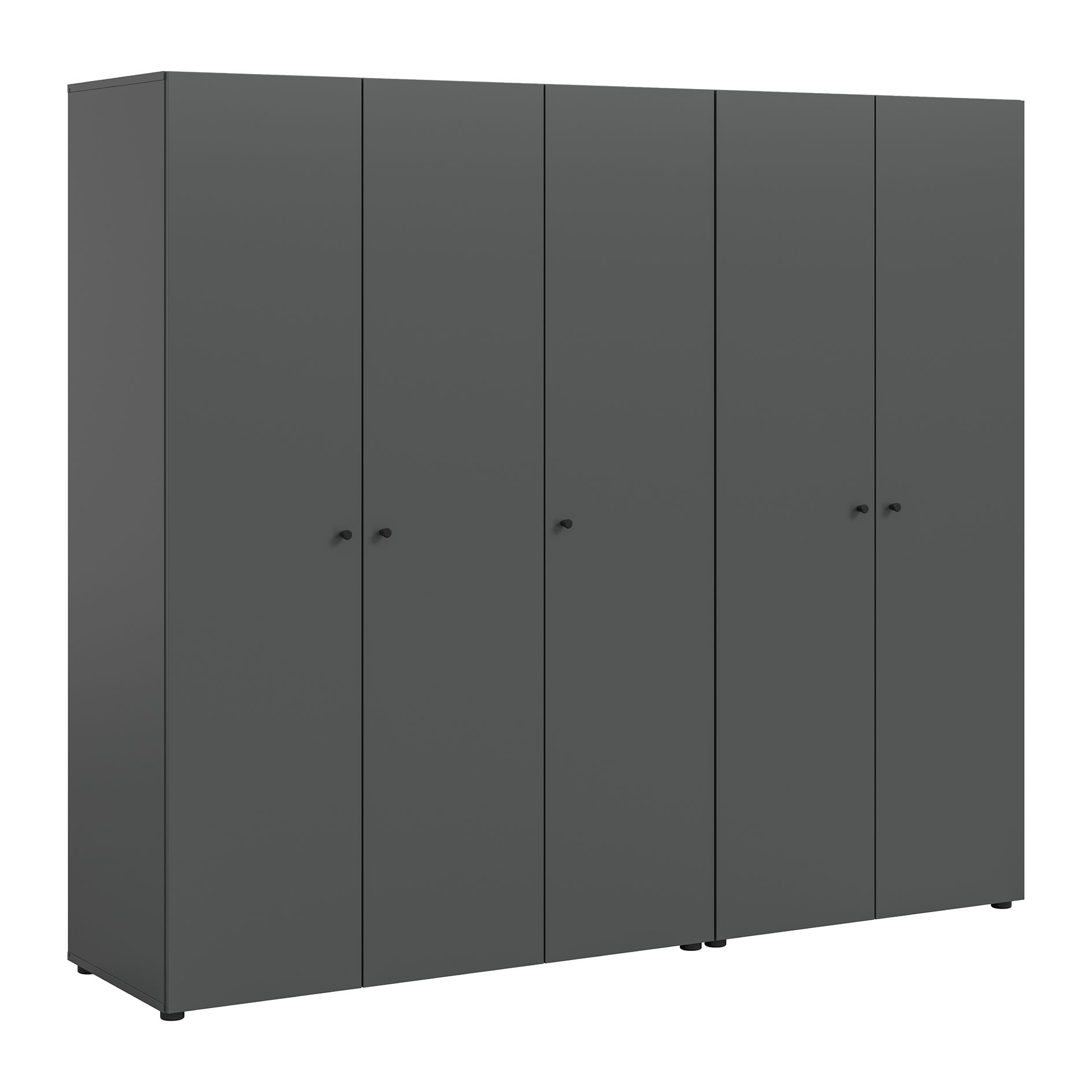 2-teiliges Drehtürenschrank-Set DARWIN - anthrazit - 5 Türen - 200 cm breit