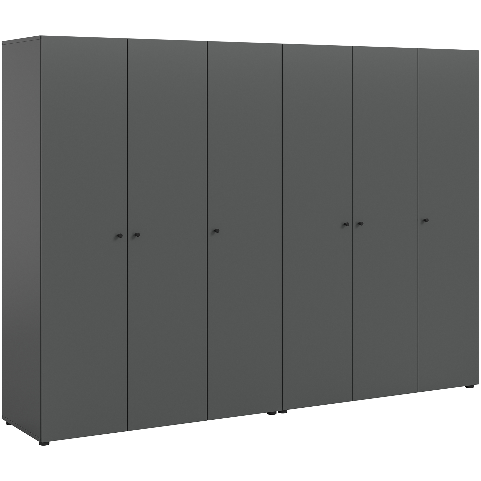 2-teiliges Drehtürenschrank-Set DARWIN - anthrazit - 6 Türen - 240 cm breit